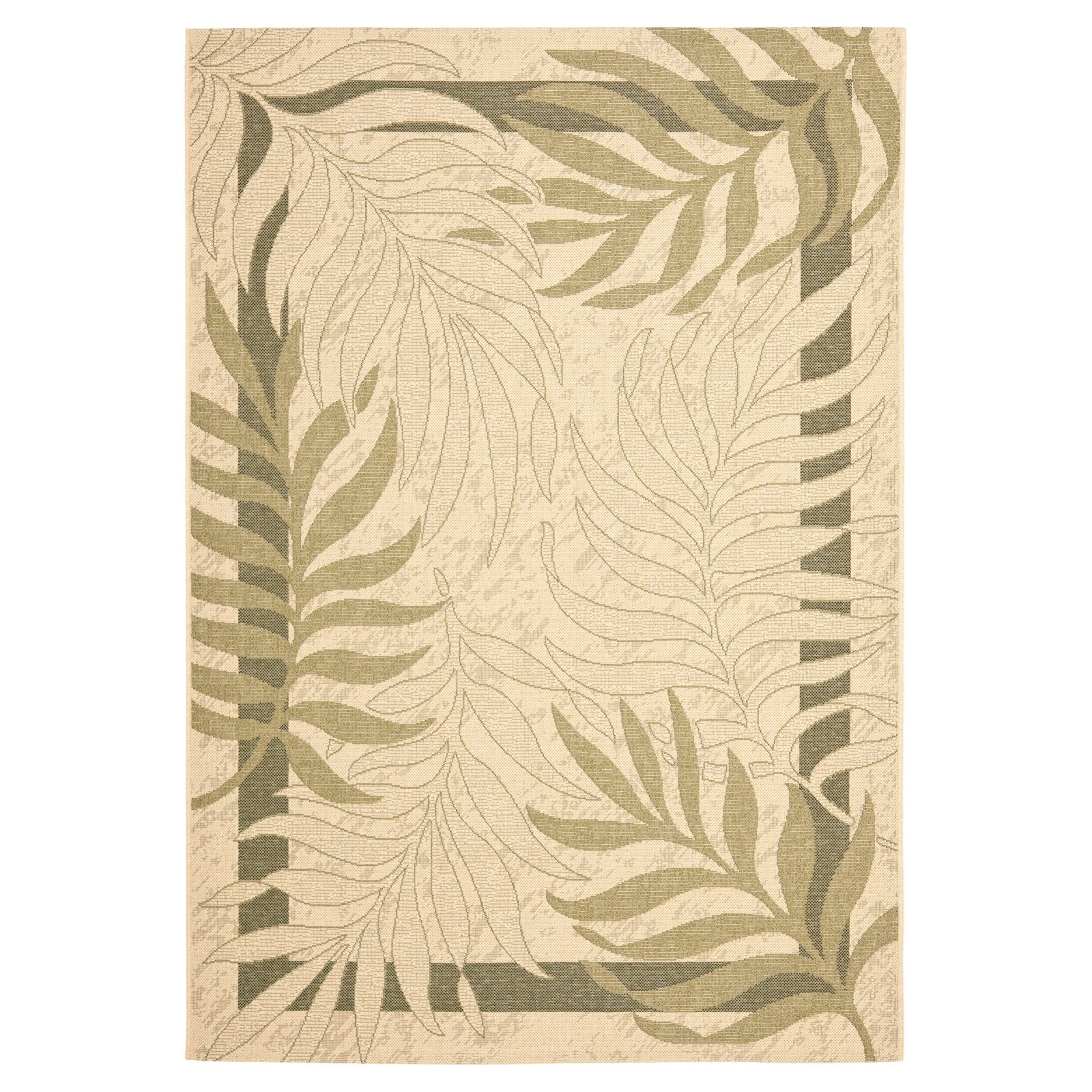 SAFAVIEH Courtyard Cailyn Floral Indoor/Outdoor Area Rug, Cream/Green, 8' x 11'