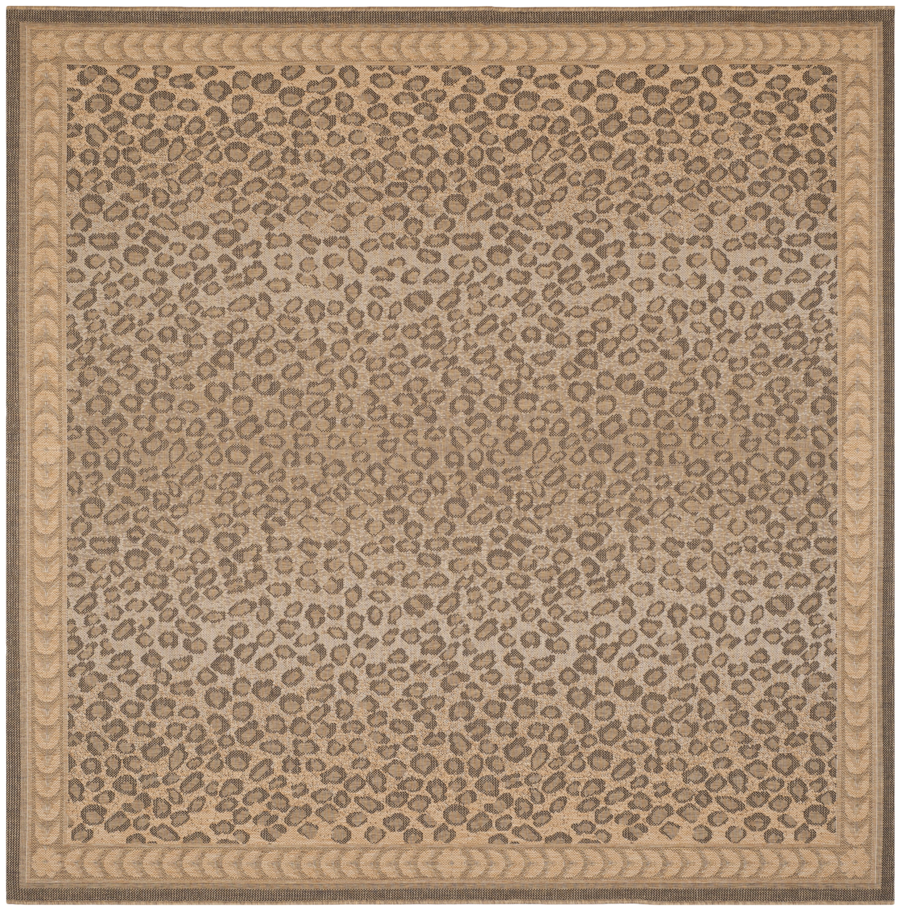 Courtyard CY6100 Power Loomed Indoor/Outdoor Area Rug - Natural/Gold - 4'x4' - Safavieh.