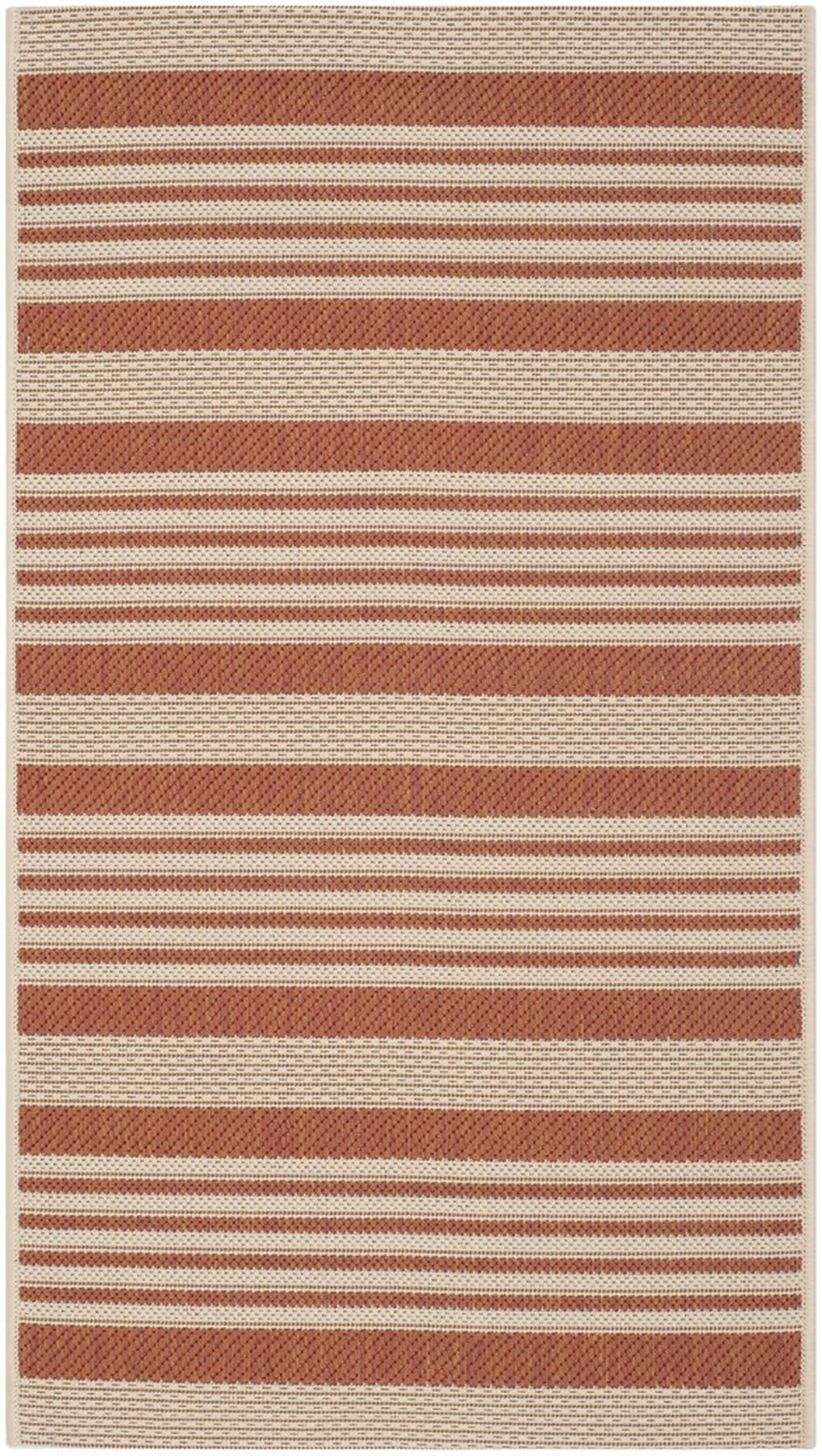 Courtyard CY6062 Power Loomed Indoor/Outdoor Accent Rug - Terracotta/Beige - 2'x3'7" - Safavieh.