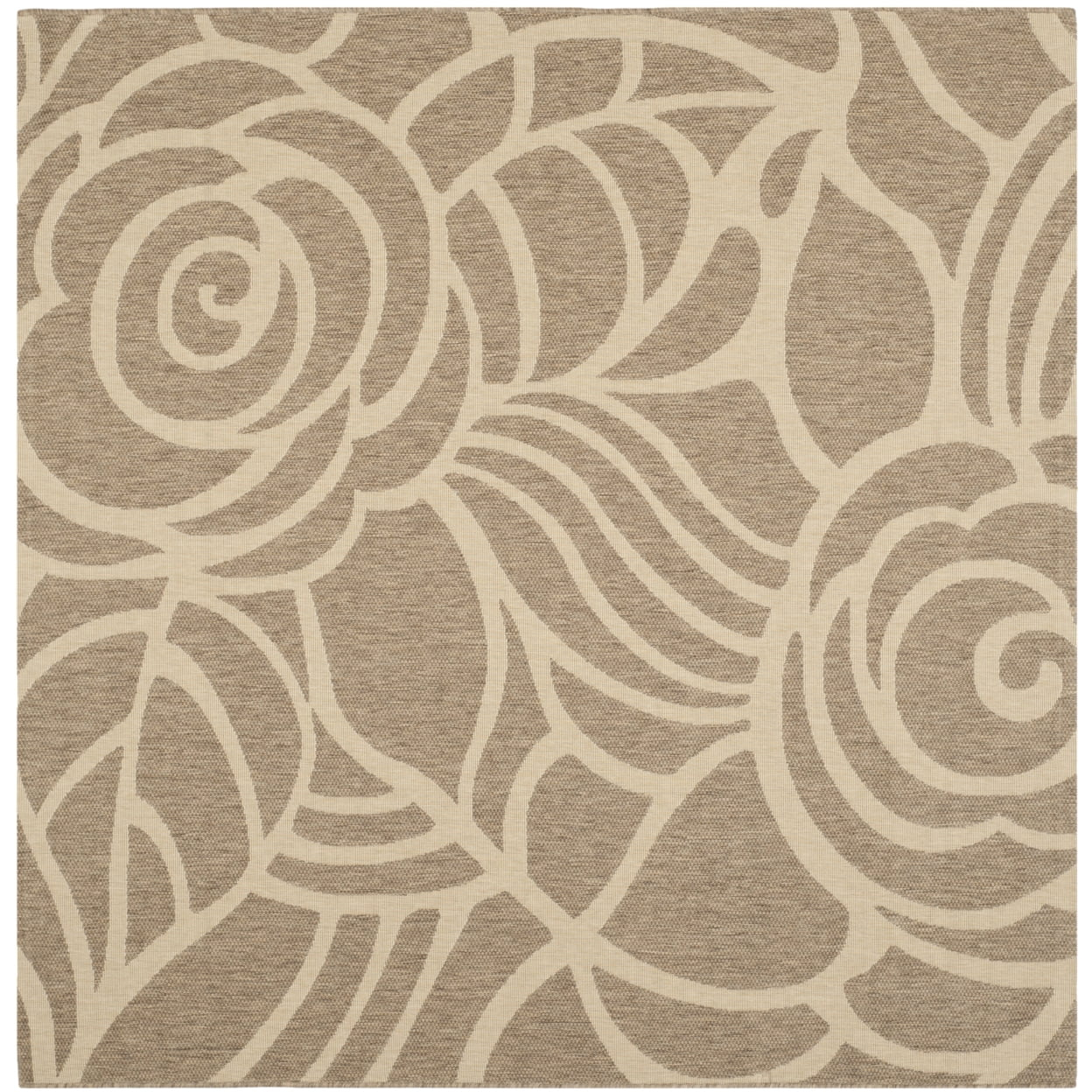Courtyard CY5141 Power Loomed Indoor/Outdoor Area Rug - Coffee/Sand - 6'7"x6'7" - Safavieh.
