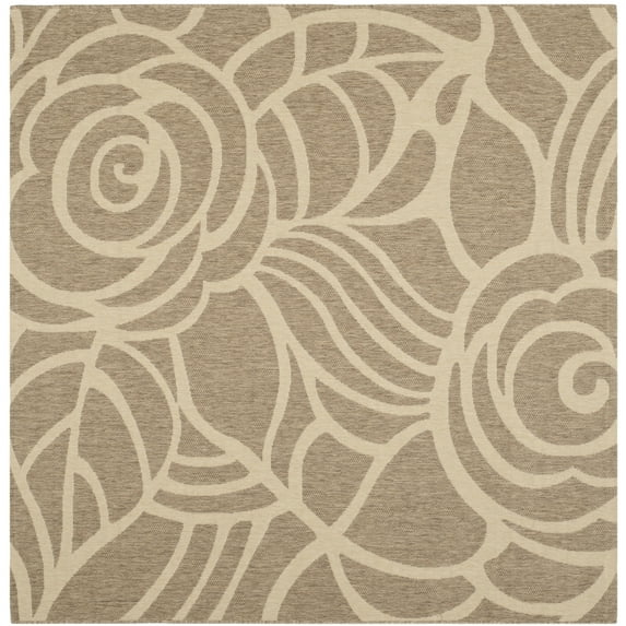 Courtyard CY5141 Power Loomed Indoor/Outdoor Area Rug - Coffee/Sand - 6'7"x6'7" - Safavieh.