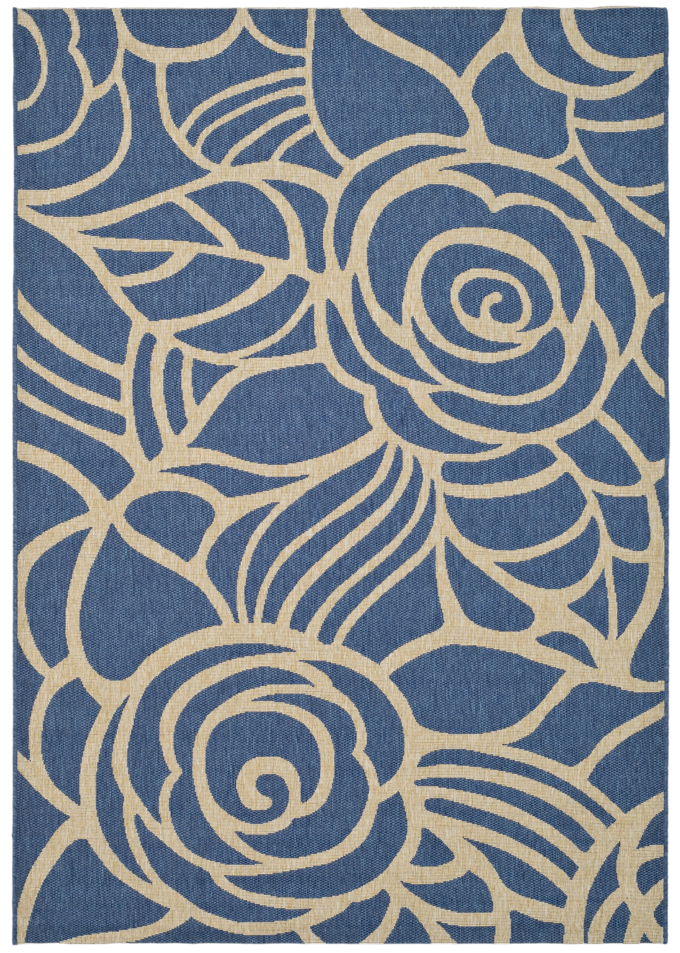 Courtyard CY5141 Power Loomed Indoor/Outdoor Area Rug - Blue/Beige - 6'7"x9'6" - Safavieh.