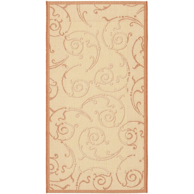 Courtyard CY2665 Power Loomed Indoor and Outdoor Accent Rug - Natural/Terra - 2'x3'7" - Safavieh