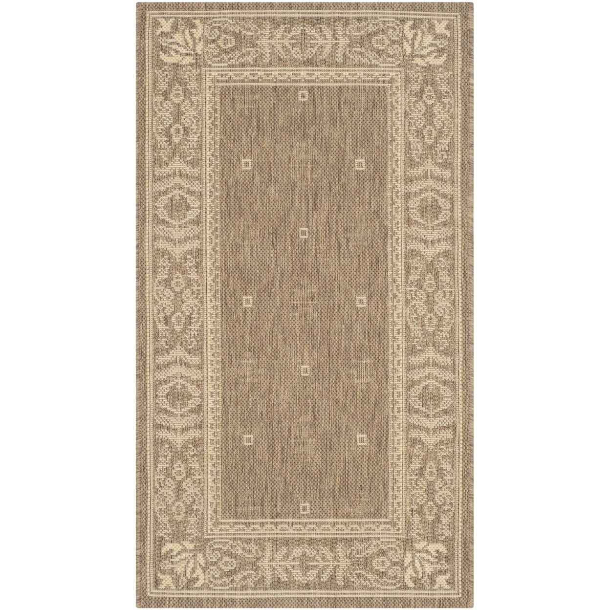 SAFAVIEH Courtyard Derek Geometric Indoor/Outdoor Area Rug, 2' x 3'7", Brown/Natural