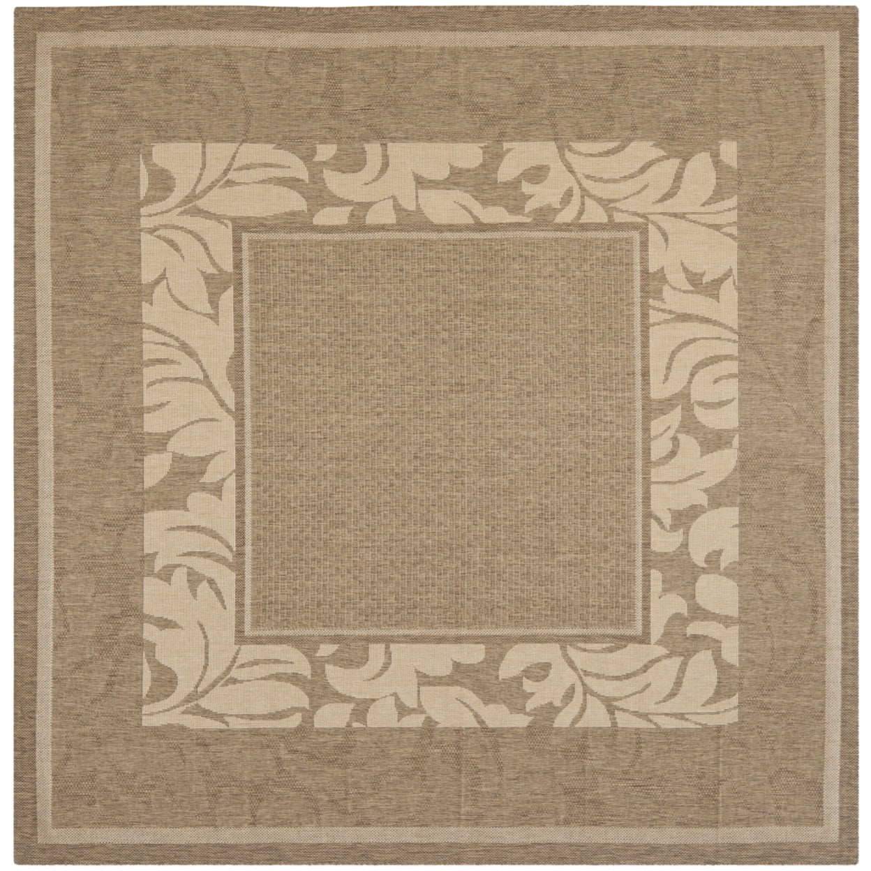 Courtyard CY1704 Power Loomed Indoor and Outdoor Area Rug - Brown/Natural - 6'7"x6'7" - Safavieh