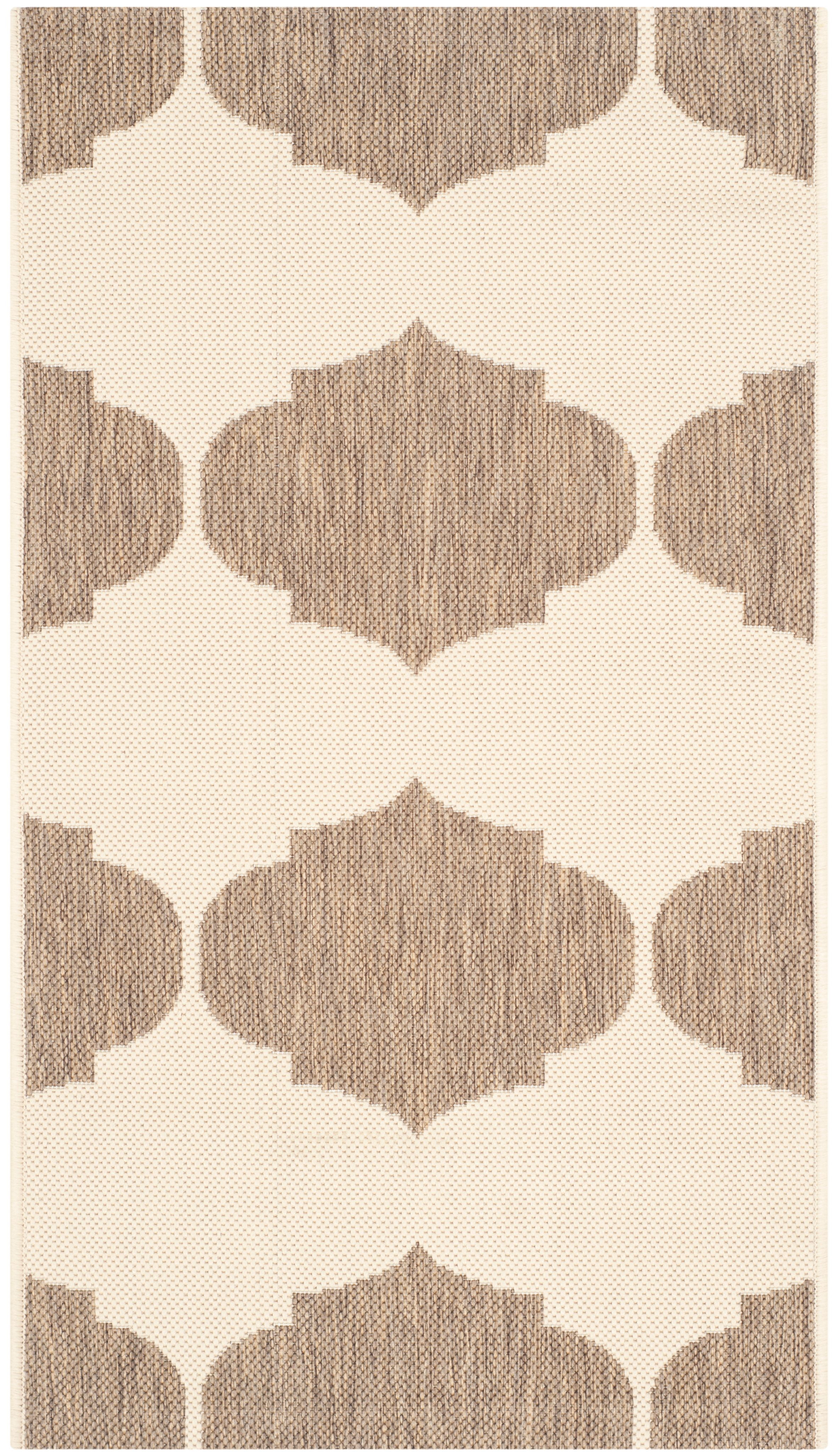 Courtyard CY6162 Power Loomed Indoor and Outdoor Accent Rug - Beige/Brown - 2'7"x5' - Safavieh