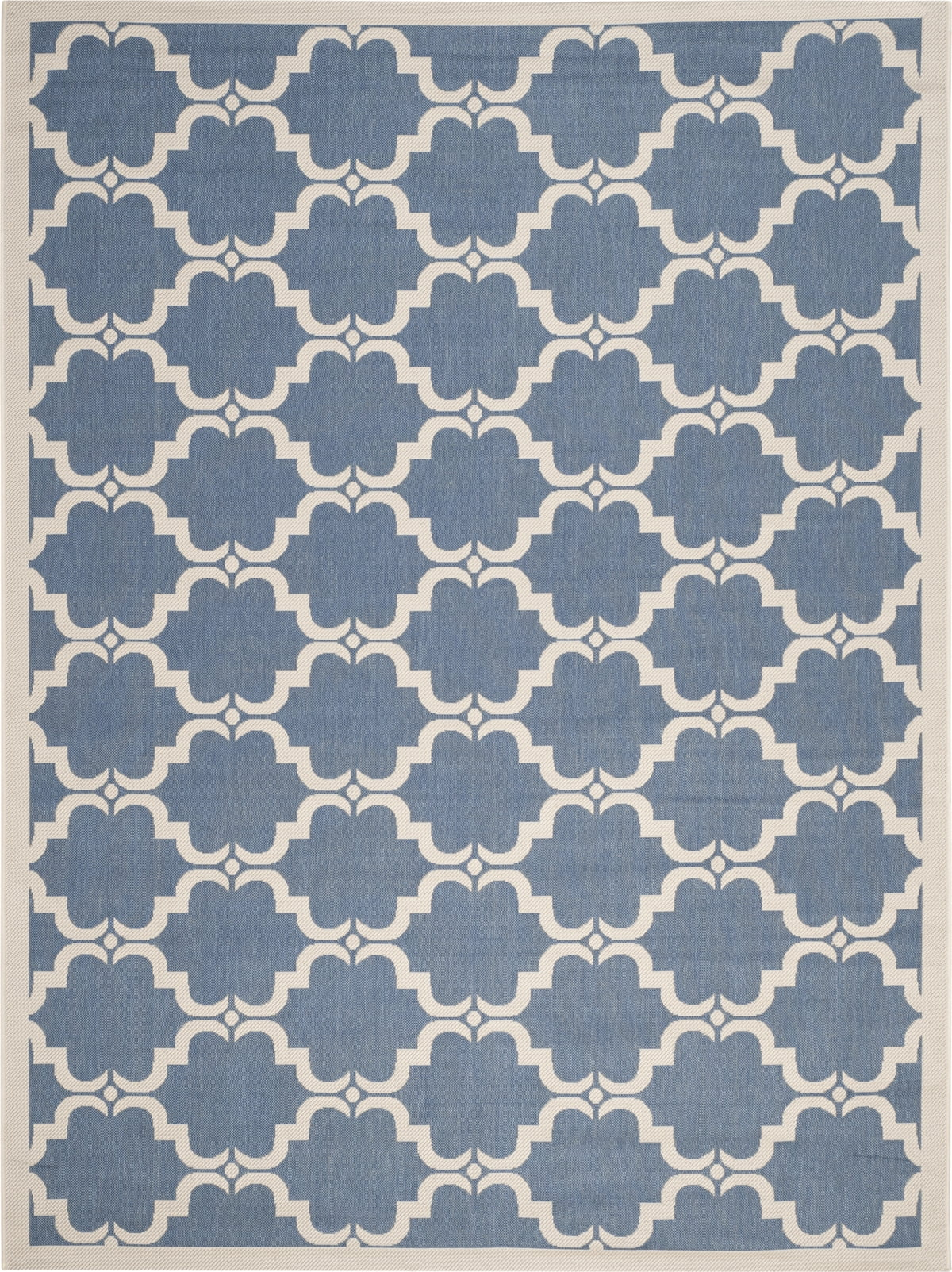 SAFAVIEH Courtyard Estelle Geometric Indoor/Outdoor Area Rug, Blue/Beige, 8' x 11'