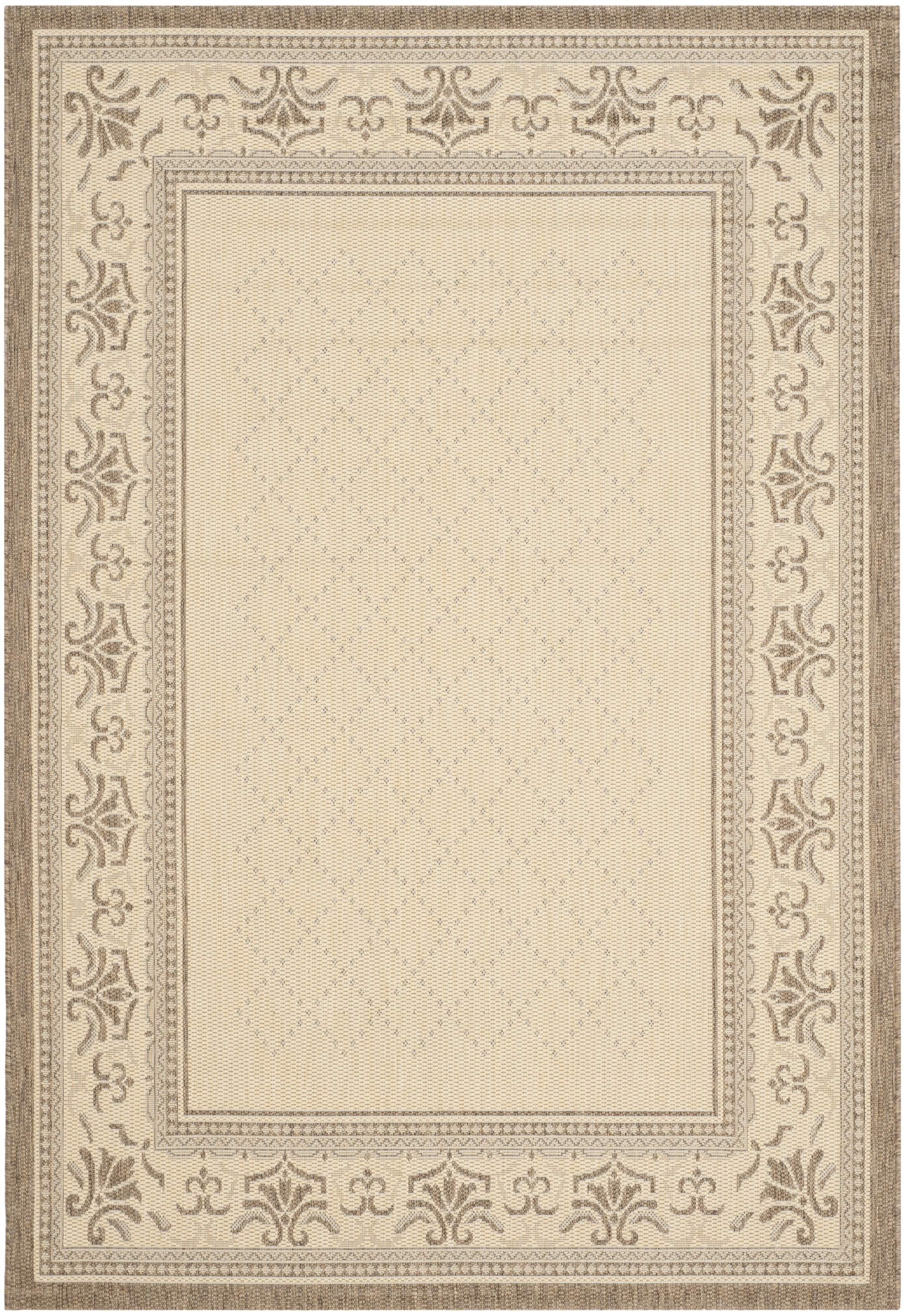 SAFAVIEH Courtyard Eva Oriental Indoor/Outdoor Area Rug, Natural/Brown, 6'7" x 9'6"