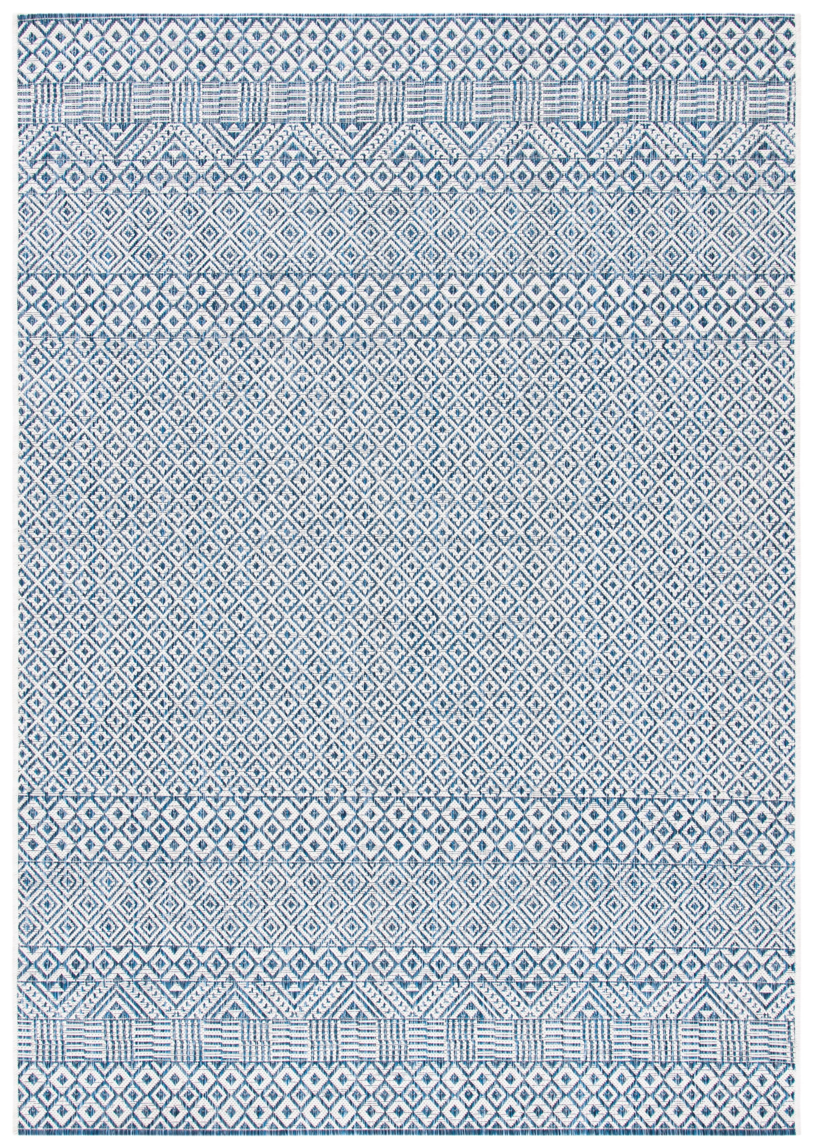 Courtyard CY8235 Power Loomed Indoor and Outdoor Area Rug - Blue/Navy - 6'7"x9'6" - Safavieh