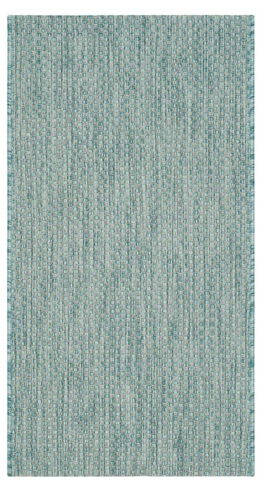 Courtyard CY8521 Power Loomed Indoor/Outdoor Accent Rug - Aqua/Grey - 2'x3'7" - Safavieh.