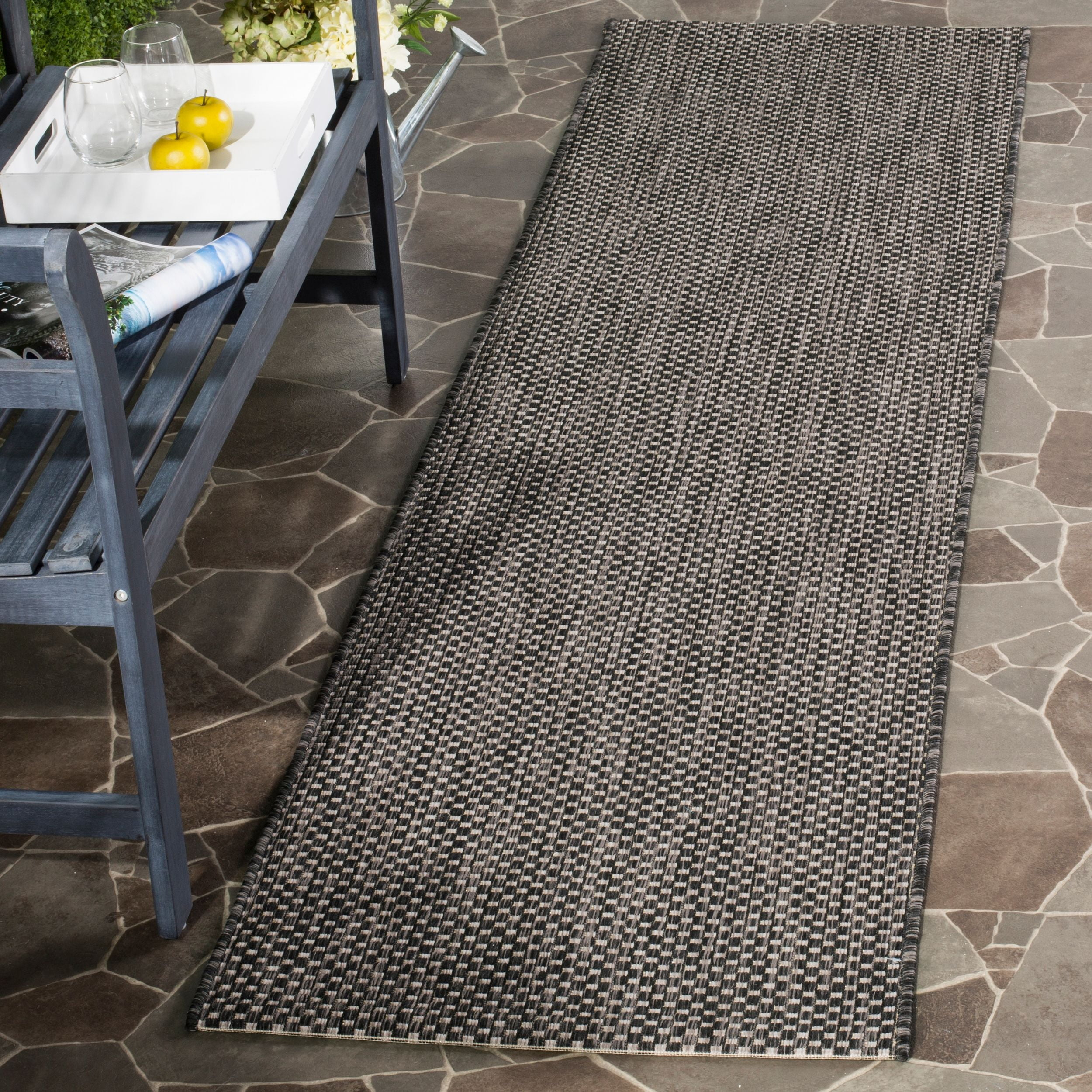 Courtyard CY8521 Power Loomed Indoor/Outdoor Runner Rug - Black/Beige - 2'3"x6'7" - Safavieh.