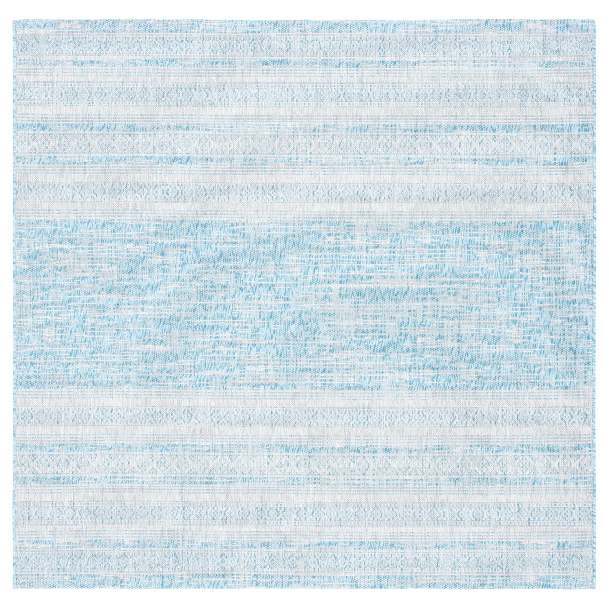Courtyard CY8061 Power Loomed Indoor and Outdoor Area Rug - Aqua/Grey - 6'7"x6'7" - Safavieh