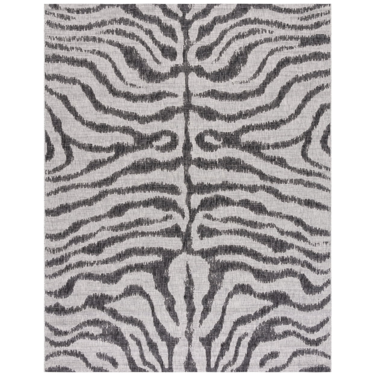 SAFAVIEH Courtyard Gerald Animal Indoor/Outdoor Area Rug, Grey/Black, 9' x 12'