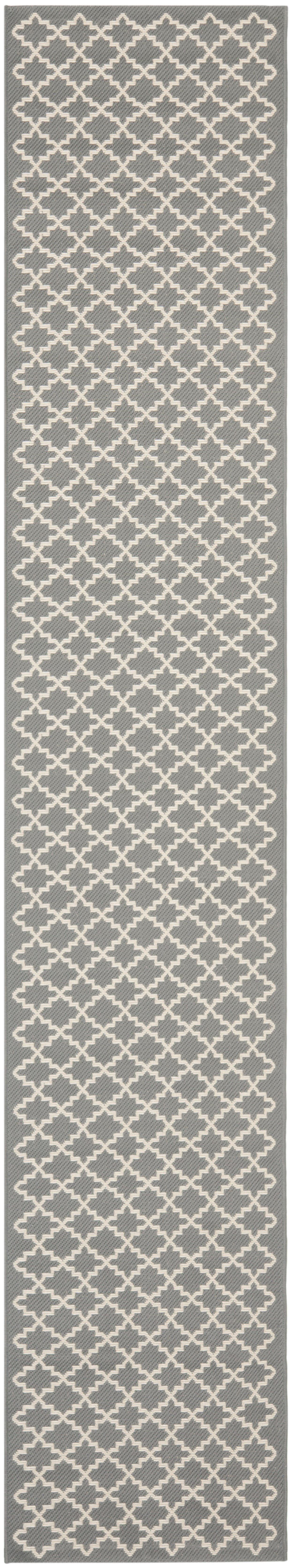 Courtyard CY6919 Power Loomed Indoor and Outdoor Runner Rug - Anthracite/Beige - 2'3"x18' - Safavieh