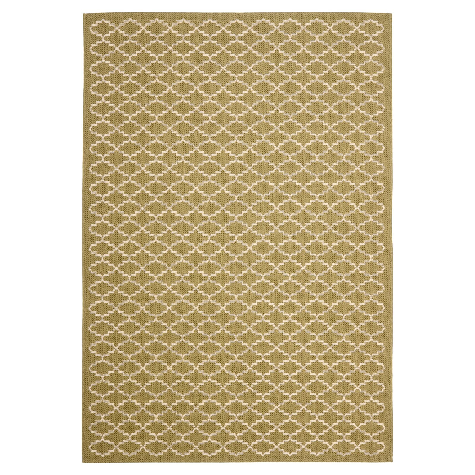 SAFAVIEH Courtyard Hilbert Trellis Indoor/Outdoor Runner Rug, 2'3" x 6'7", Green/Beige