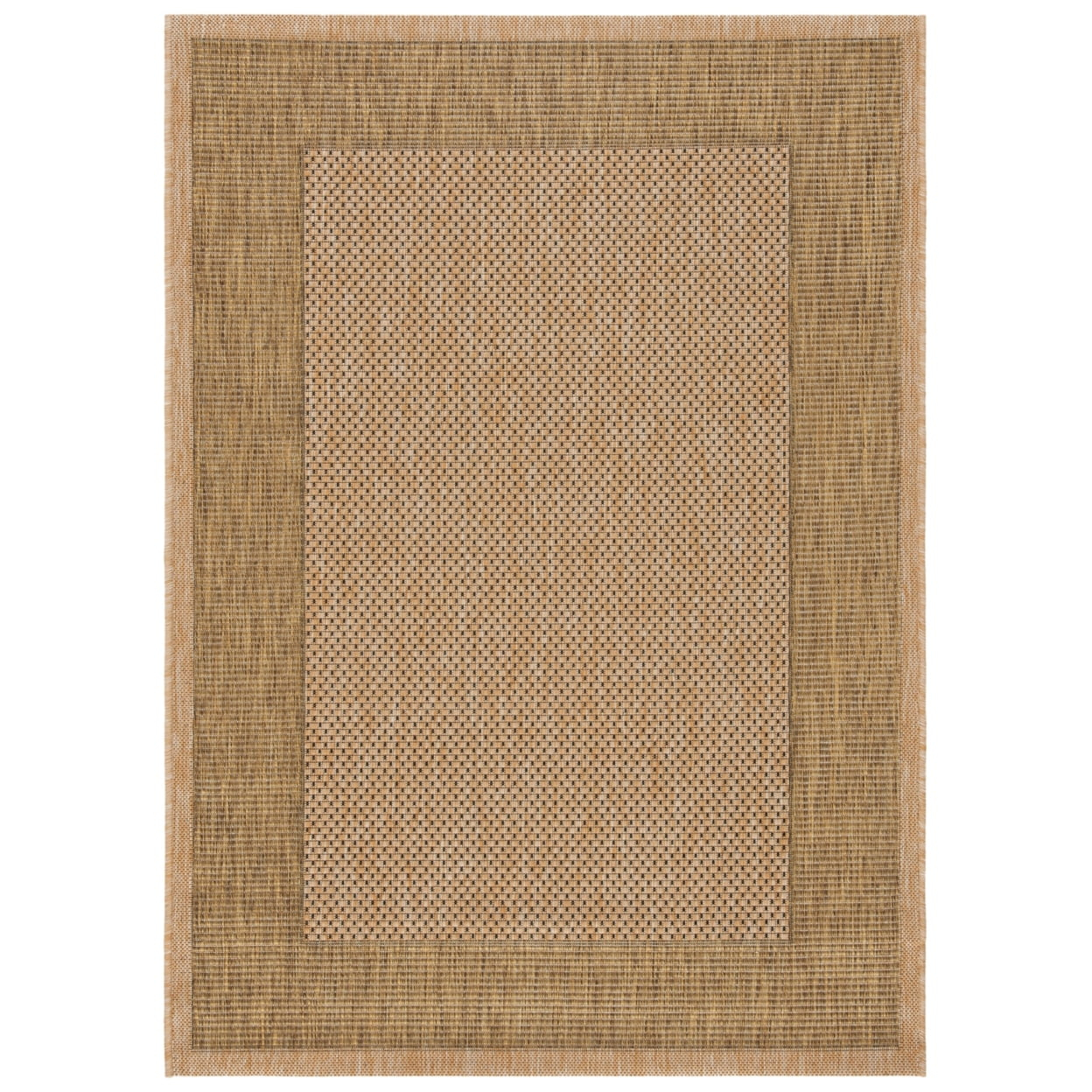 SAFAVIEH Courtyard Justine Bordered Indoor/Outdoor Area Rug, Natural/Gold, 2'7" x 5'