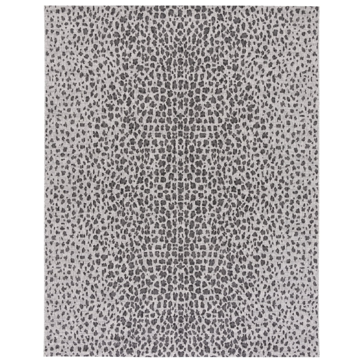 SAFAVIEH Courtyard Karina Animal Indoor/Outdoor Area Rug, Grey/Black, 10' x 10' Square