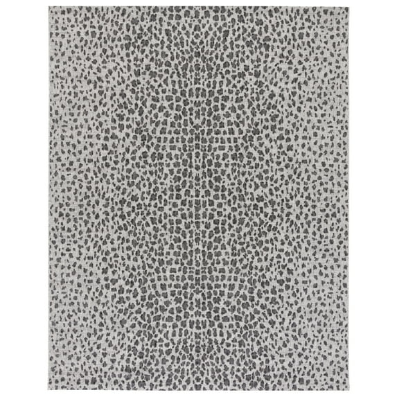 SAFAVIEH Courtyard Karina Animal Indoor/Outdoor Area Rug, Grey/Black, 10' x 10' Square