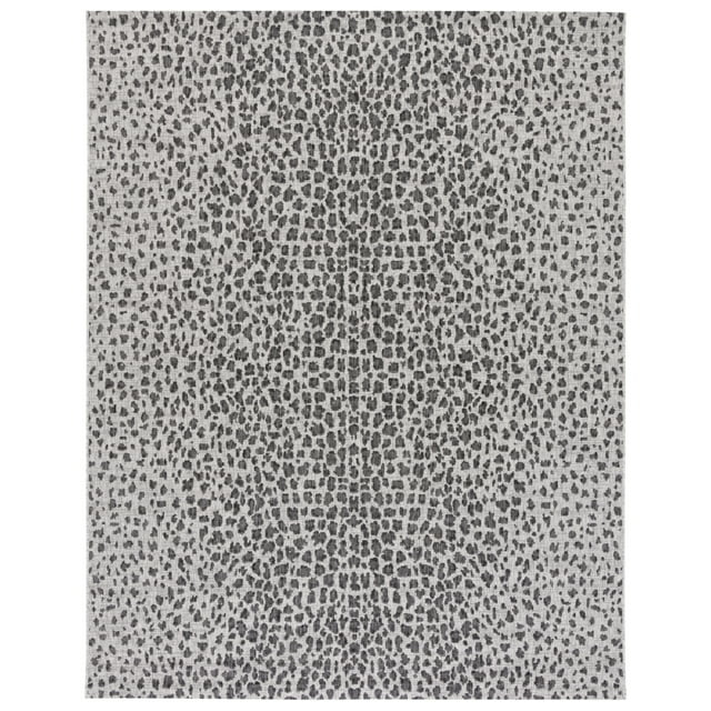 SAFAVIEH Courtyard Karina Animal Indoor/Outdoor Area Rug, Grey/Black, 10' x 10' Square
