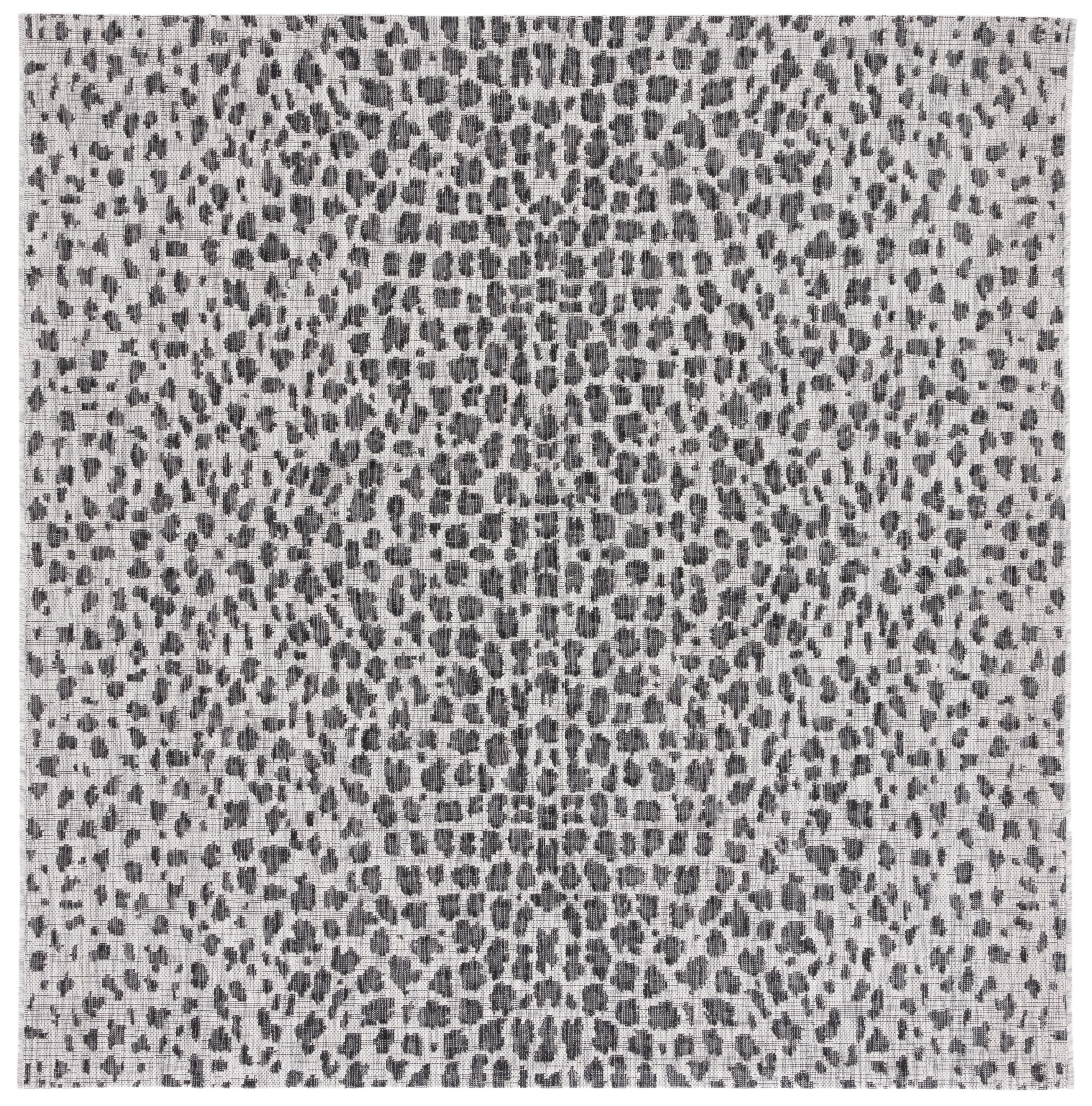 Courtyard CY8505 Power Loomed Indoor/Outdoor Area Rug - Gray/Black - 3'x3' - Safavieh.