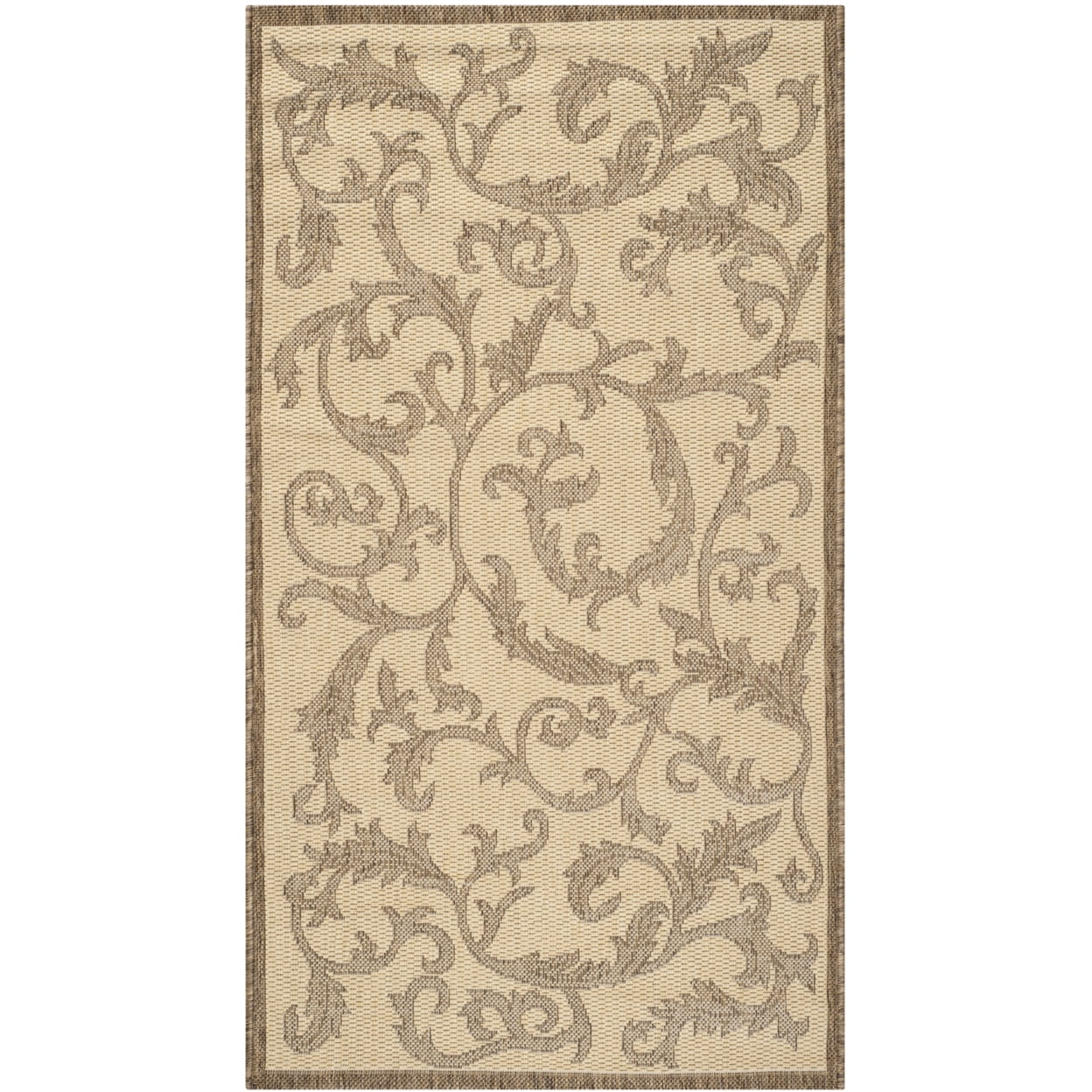 Courtyard CY2653 Power Loomed Indoor and Outdoor Accent Rug - Natural/Brown - 2'7"x5' - Safavieh