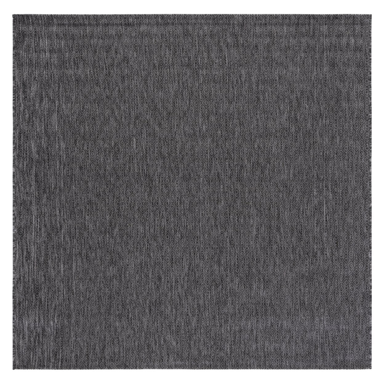 SAFAVIEH Courtyard Mitre Geometric Indoor/Outdoor Area Rug, Black/Grey, 6'7" x 6'7" Square
