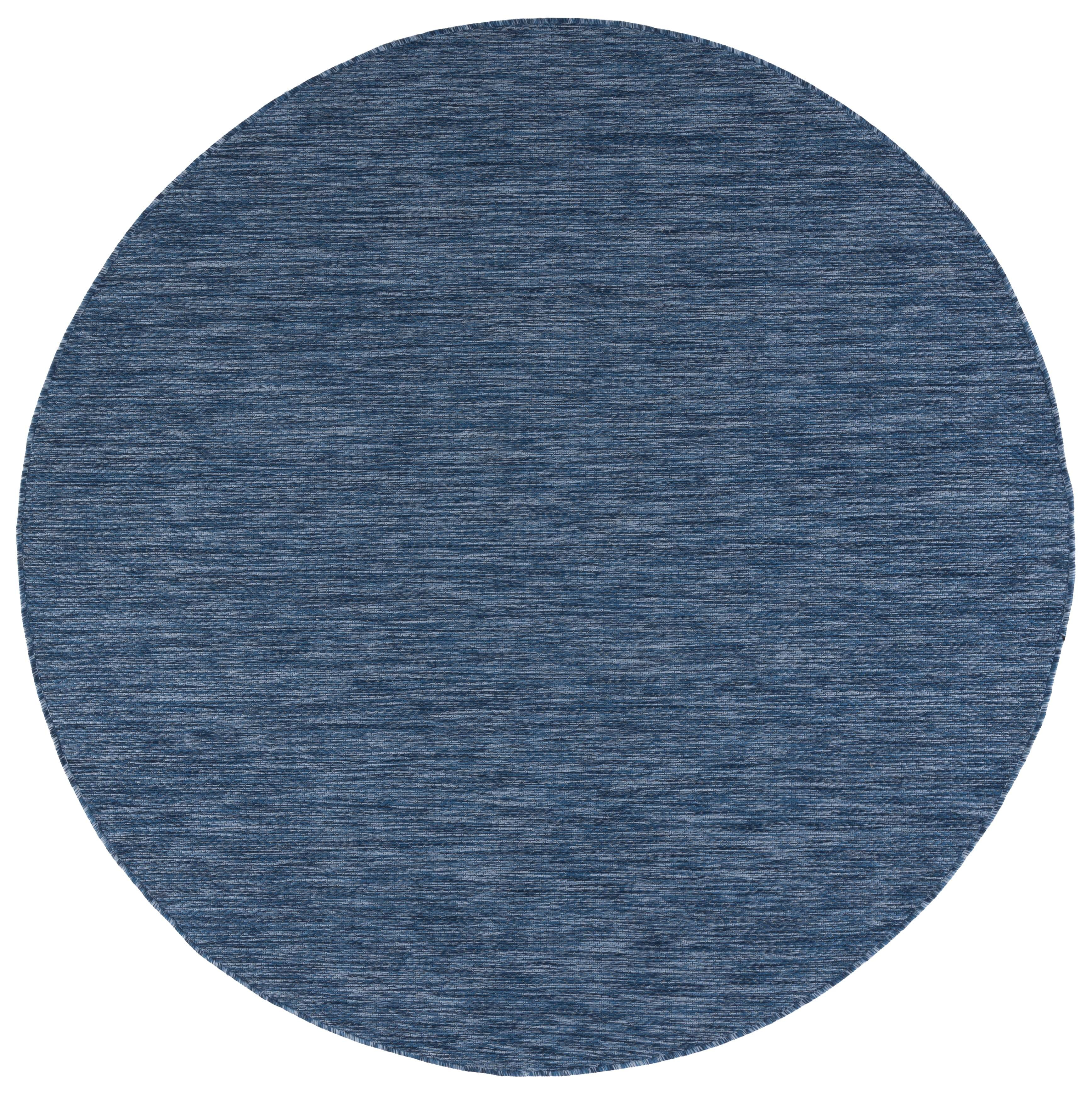 Courtyard CY8520 Power Loomed Indoor and Outdoor Area Rug - Navy/Navy - 4' Round - Safavieh