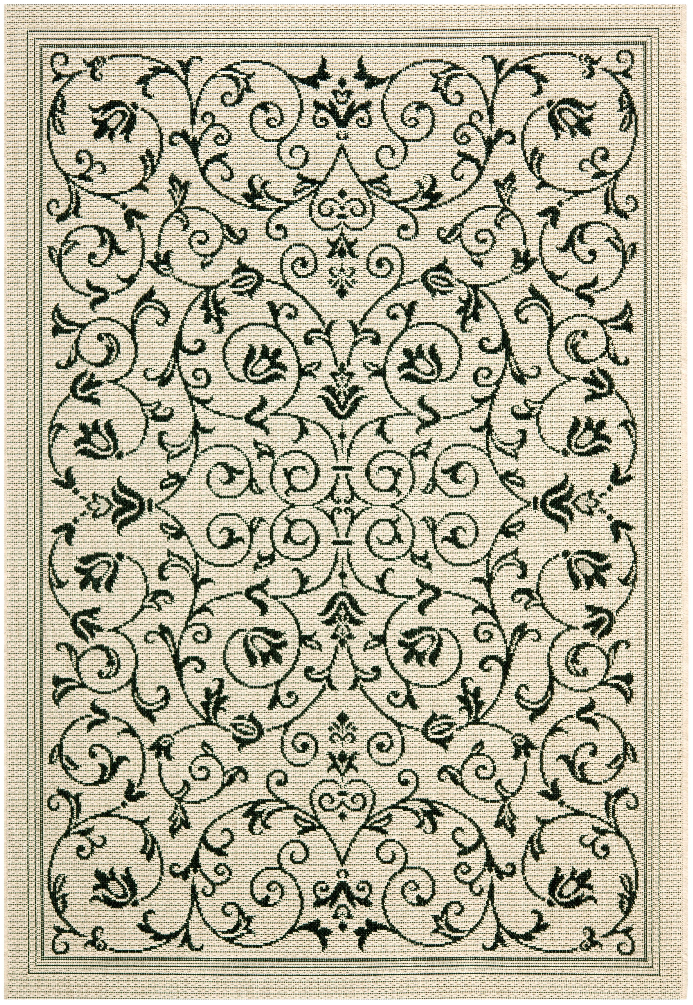 Courtyard CY2098 Power Loomed Indoor and Outdoor Area Rug - Sand/Black - 5'3"x7'7" - Safavieh