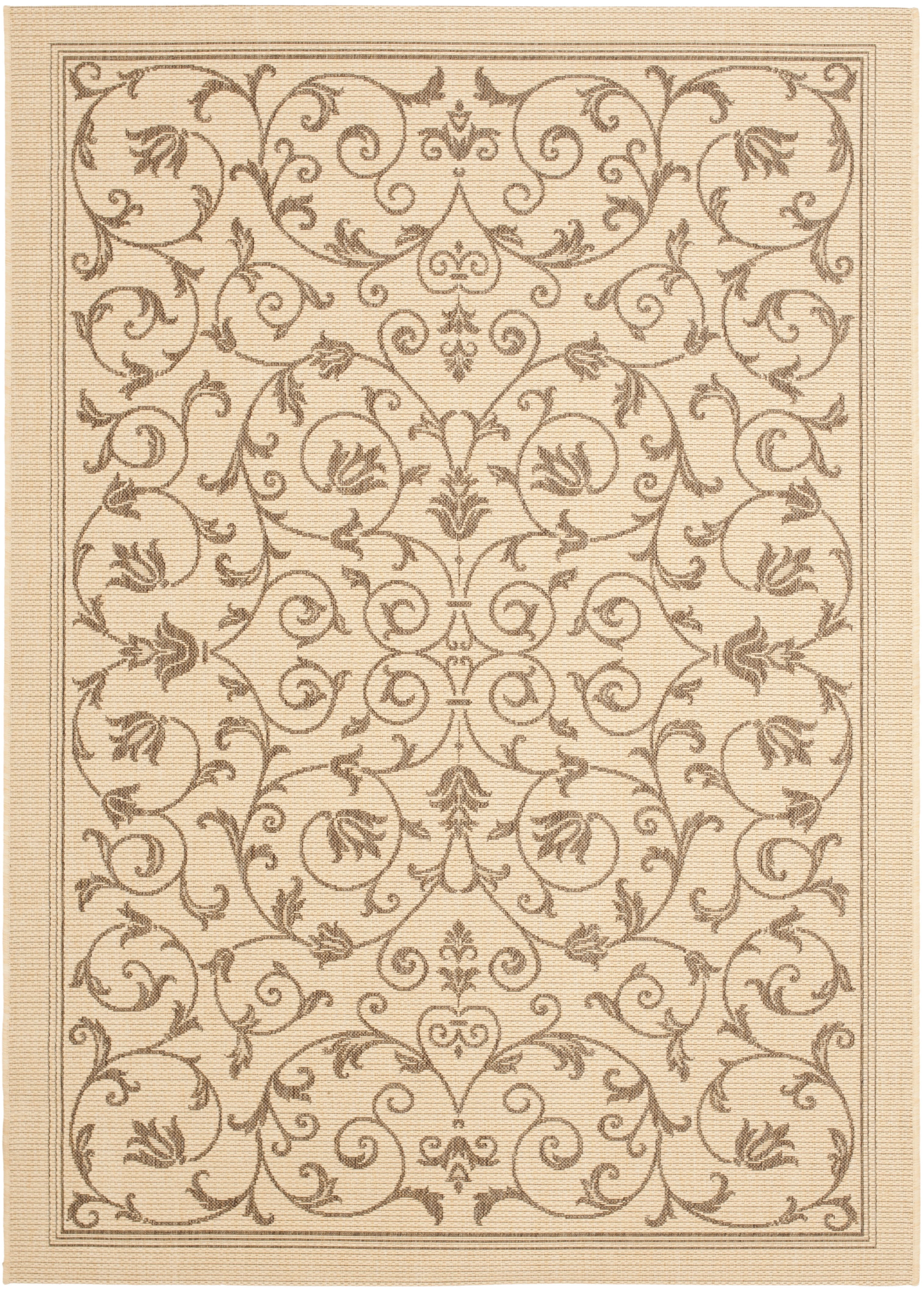 Courtyard CY2098 Power Loomed Indoor and Outdoor Area Rug - Natural/Brown - 9'x12' - Safavieh