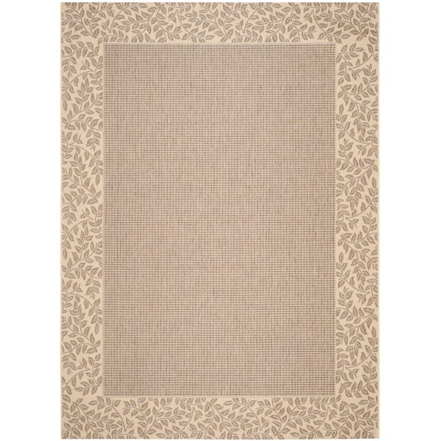 SAFAVIEH Courtyard Regent Oriental Indoor/Outdoor Area Rug, Brown/Natural, 4' x 5'7"