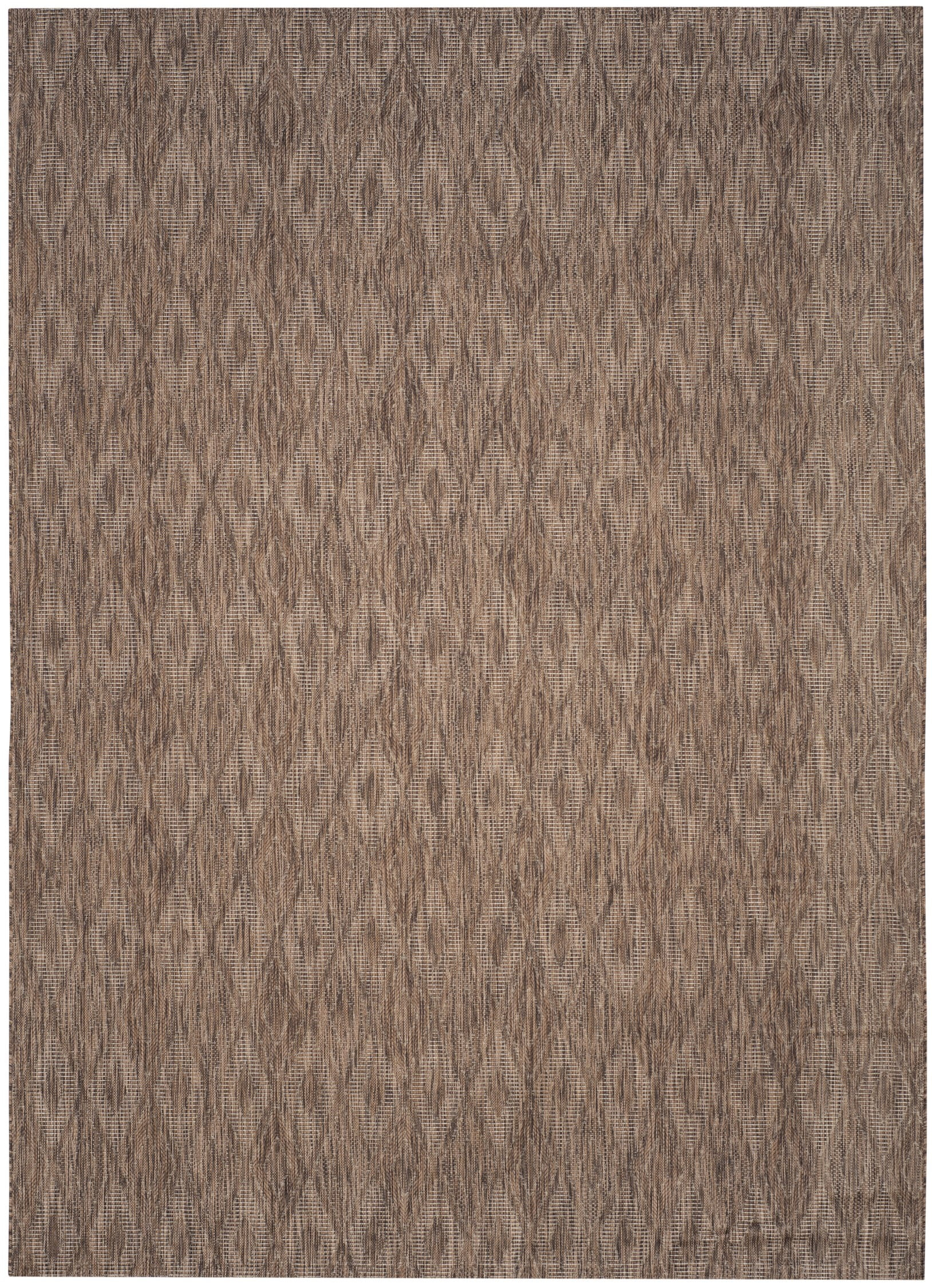 SAFAVIEH Courtyard Teodor Geometric Indoor/Outdoor Area Rug, Brown/Brown, 9' x 12'