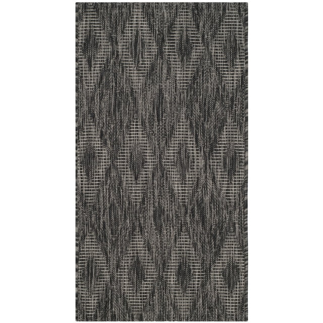 Courtyard CY8522 Power Loomed Indoor and Outdoor Accent Rug - Black/Black - 2'x3'7" - Safavieh