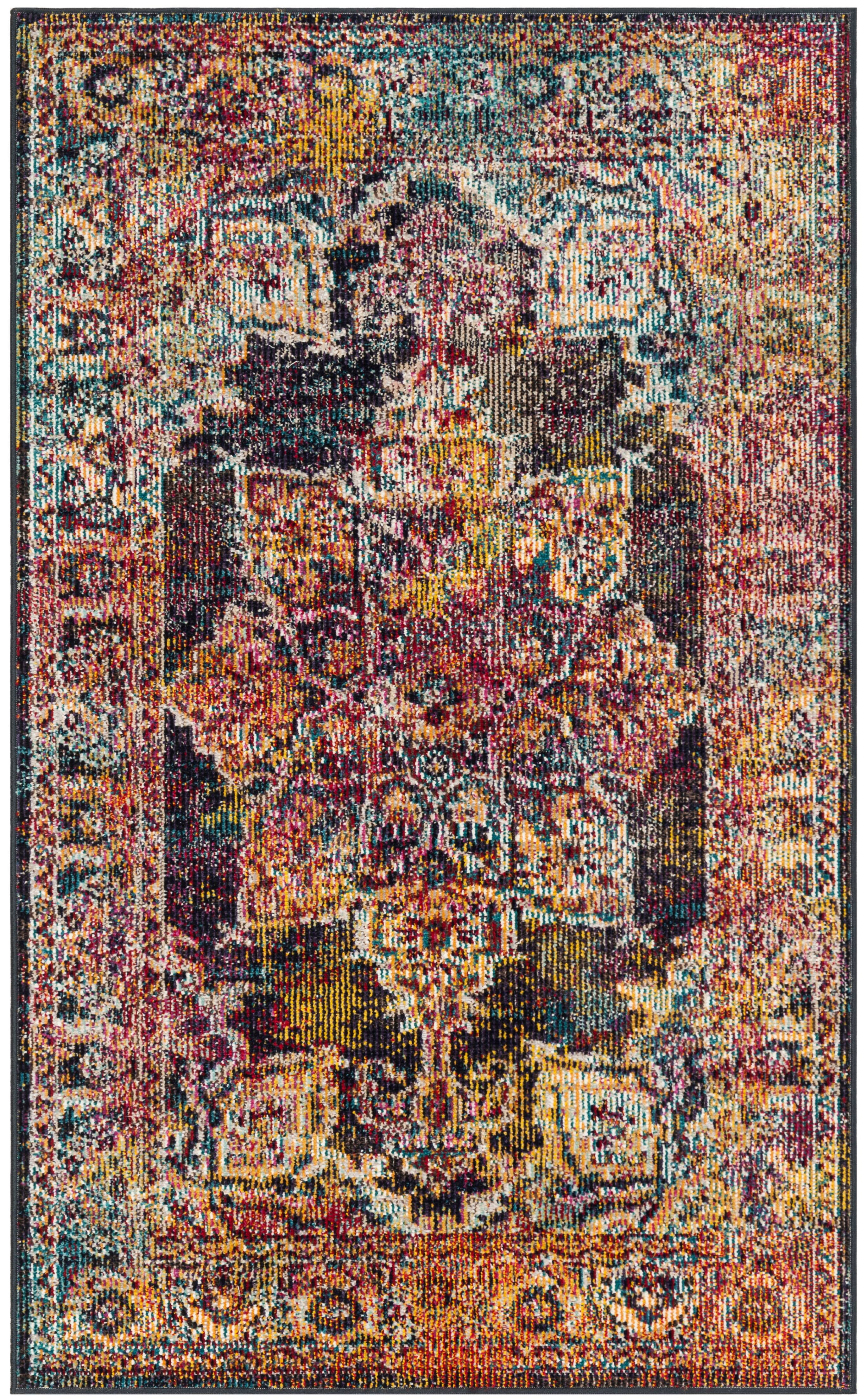 Crystal CRS513 Power Loomed Area Rug - Navy/Light Blue - 3'x5' - Safavieh.