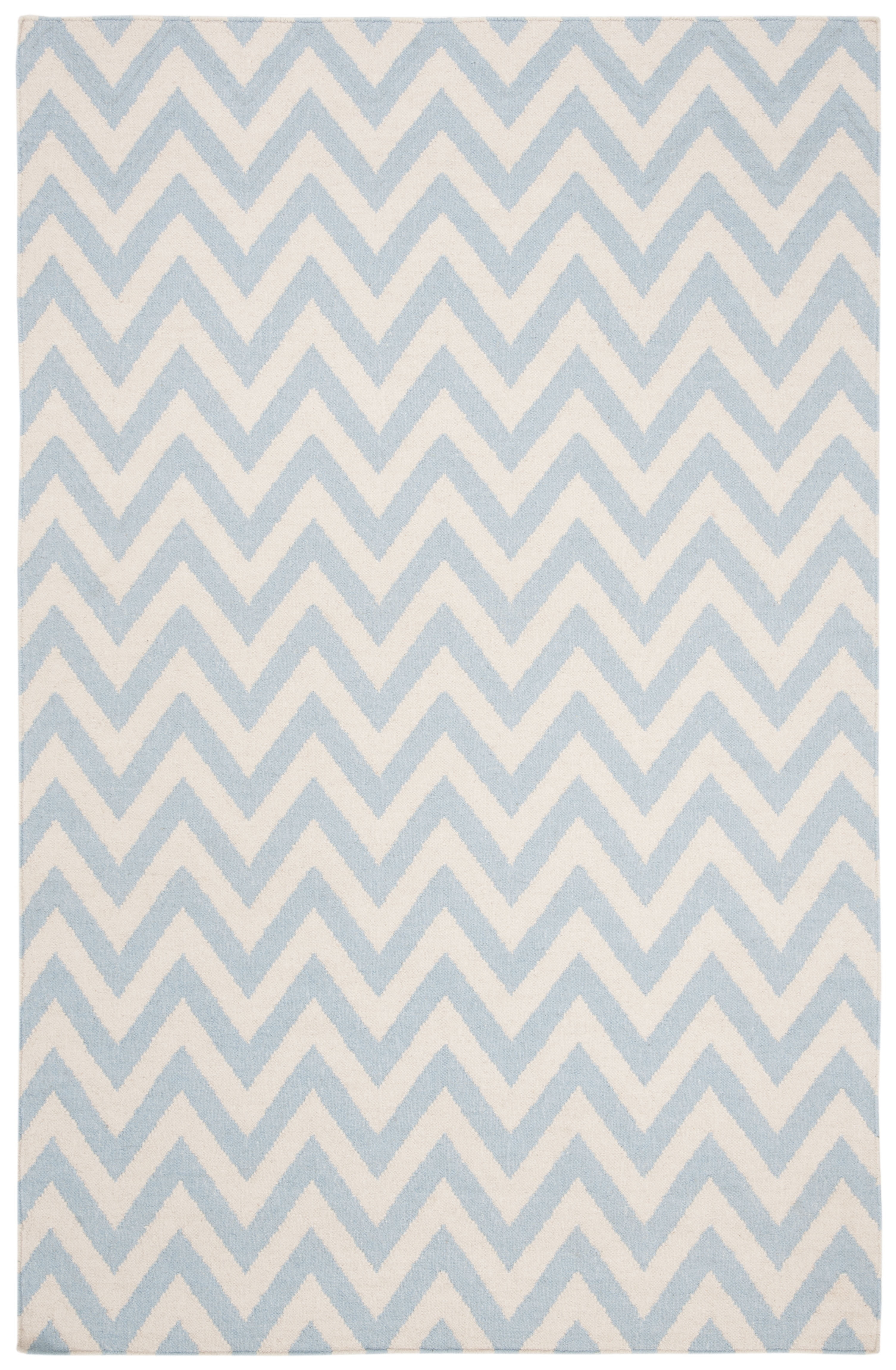 SAFAVIEH Dhurries Bentley Geometric Area Rug, Blue/Ivory, 5' x 8'