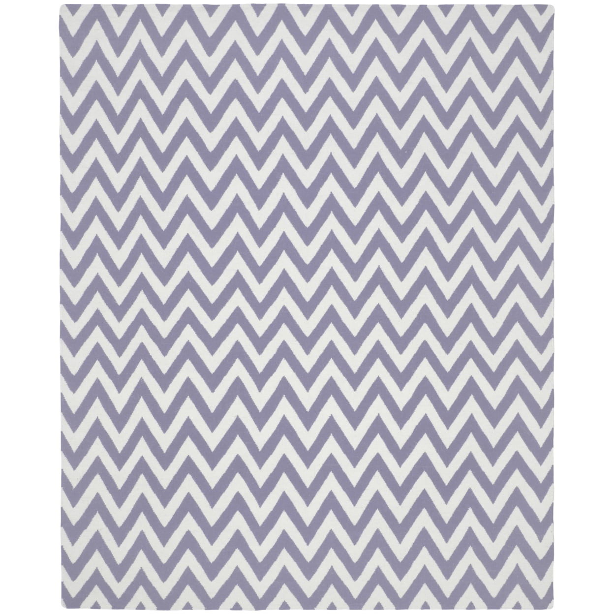 SAFAVIEH Dhurrie Bentley Chevron Zigzag Wool Area Rug, Purple/Ivory, 4' x 6'