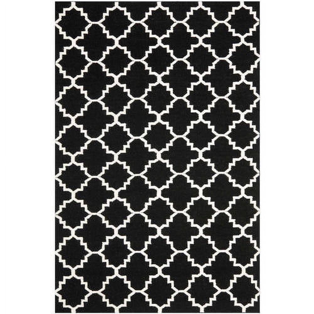 SAFAVIEH Alfombra de Área de Lana de Marruecos Geométrica Brad Negro / Marfil, 3' x 5'