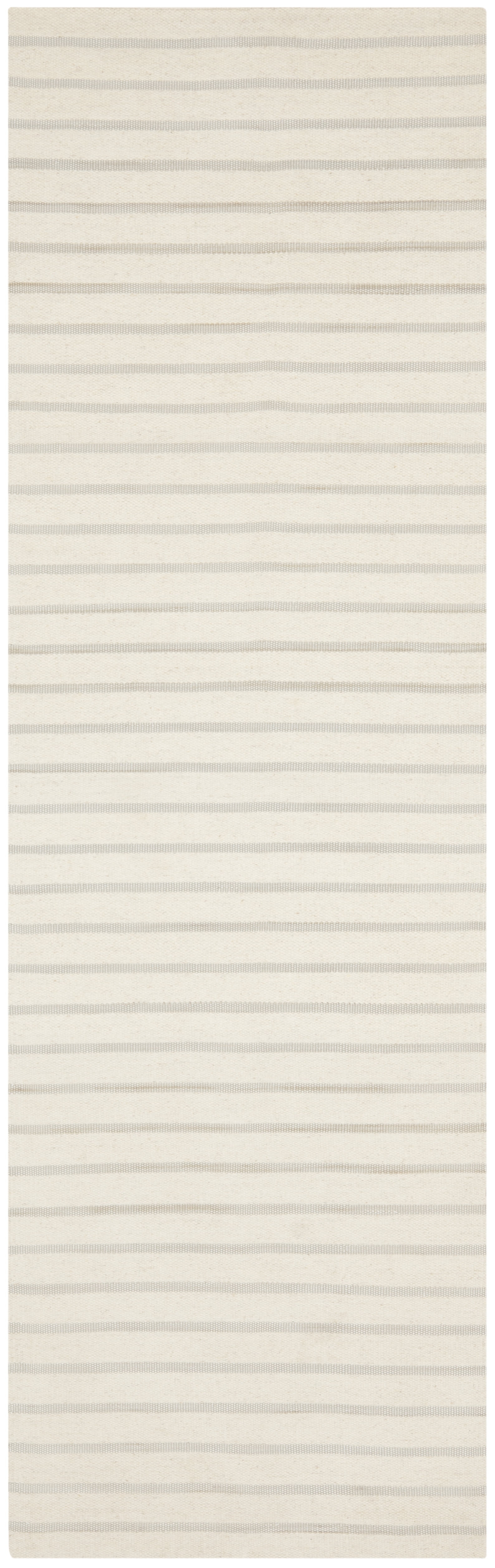 SAFAVIEH Dhurries Gina Geometric Wool Runner Rug, White, 2'6" x 6'