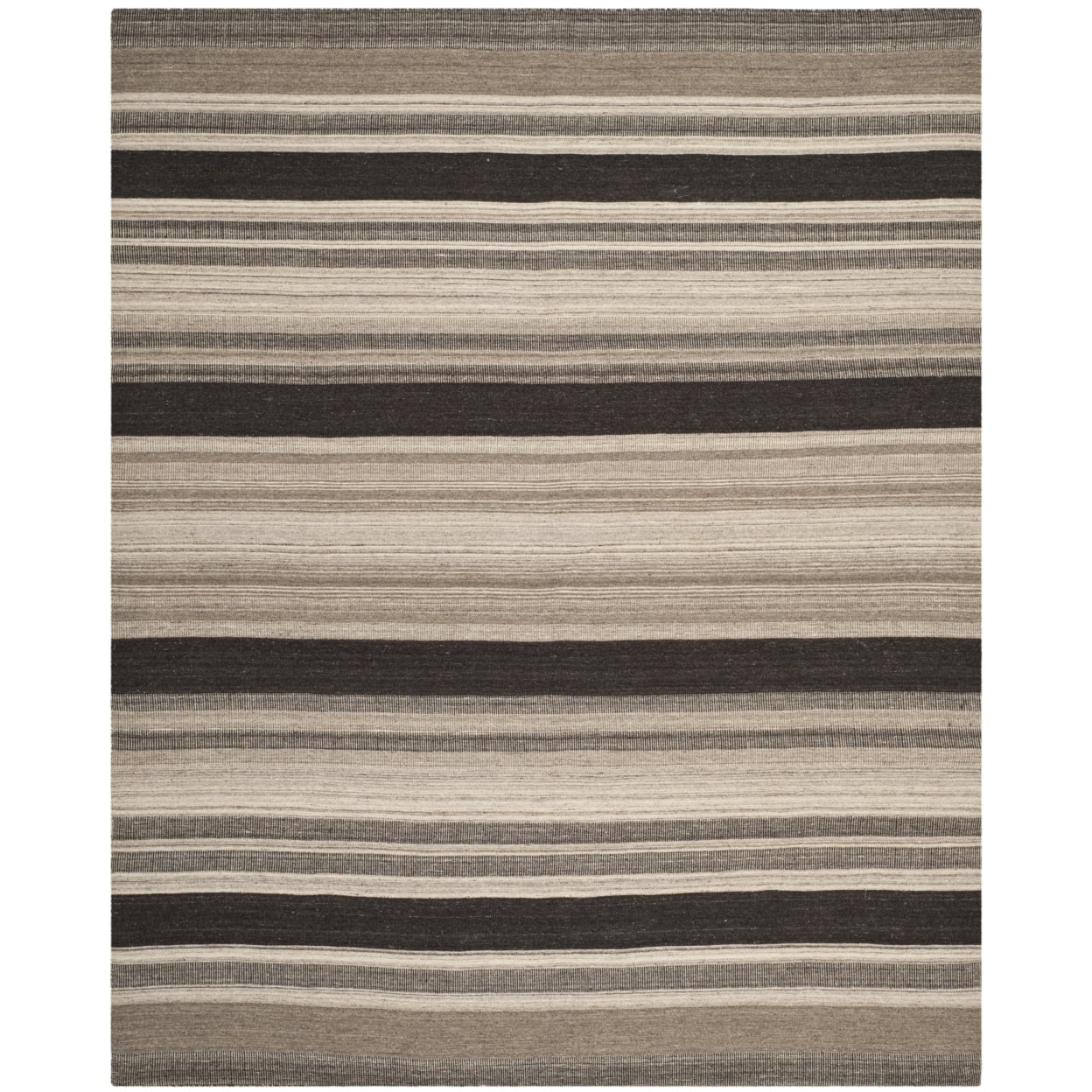 SAFAVIEH Dhurries Henrika Geometric Area Rug, Natural/Black, 4' x 6'