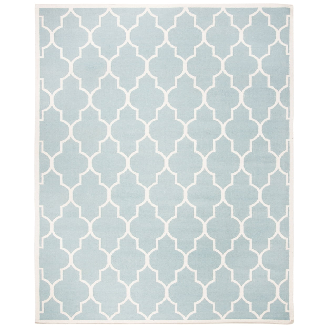 Dhurries DHU632 Hand Woven Area Rug - Light Blue/Ivory - 6'x6' - Safavieh.