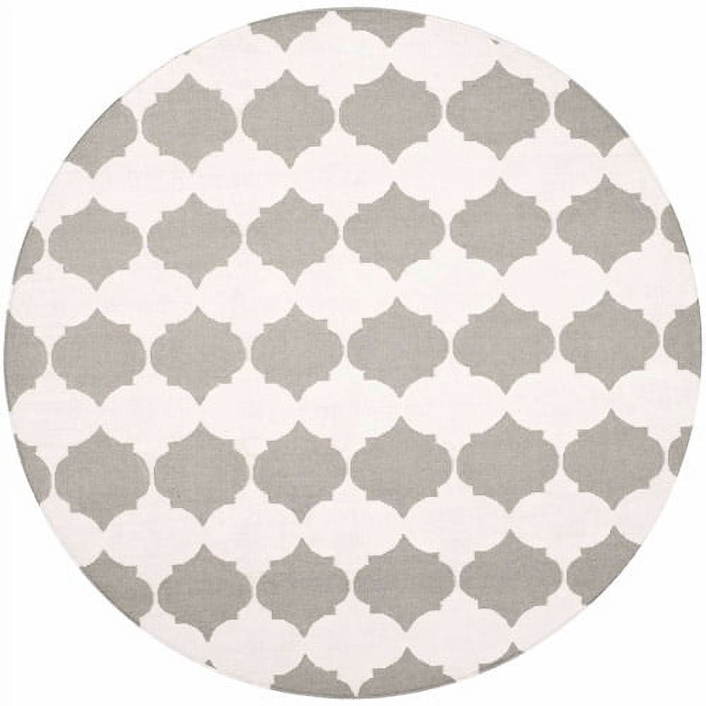 Dhurries DHU624 Hand Woven Area Rug - Grey/Ivory - 3'x5' - Safavieh..