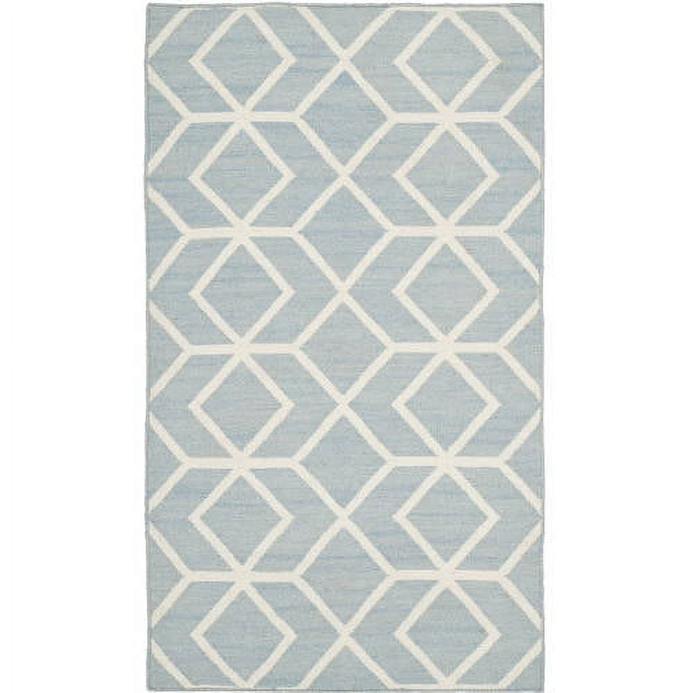 SAFAVIEH Dhurries Addison Geometric Area Rug, Blue/Ivory, 3' x 5'