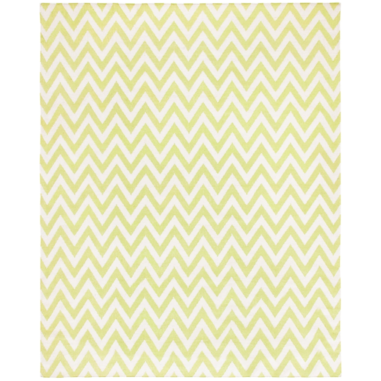 SAFAVIEH Dhurries Bentley Geometric Area Rug, Green/Ivory, 6' x 6' Square