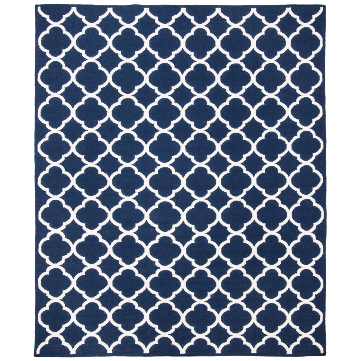 SAFAVIEH Dhurries Ulysses Geometric Area Rug, Navy/Ivory, 6' x 9'