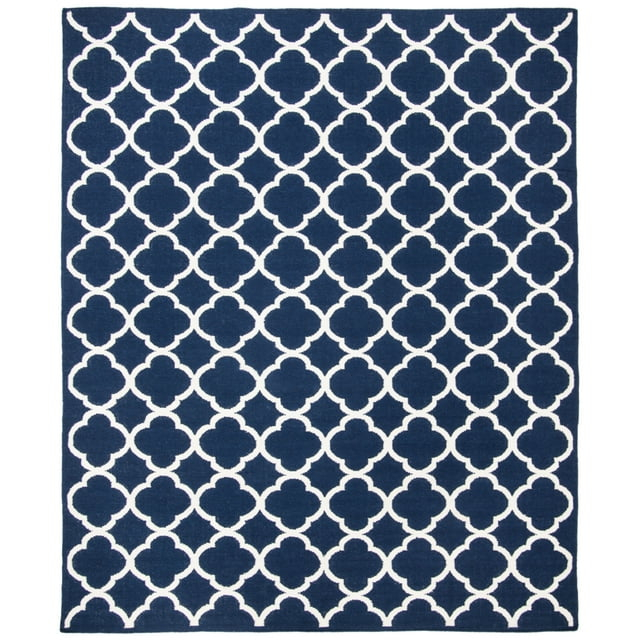 SAFAVIEH Dhurries Ulysses Geometric Area Rug, Navy/Ivory, 6' x 9'