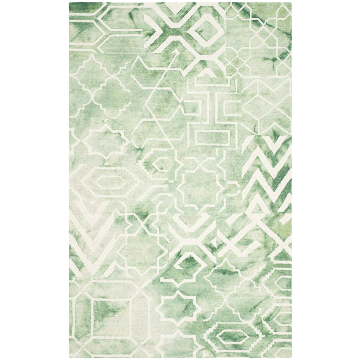 Dip Dye DDY678 Hand Tufted Area Rug - Green/Ivory - 5'x8' - Safavieh.
