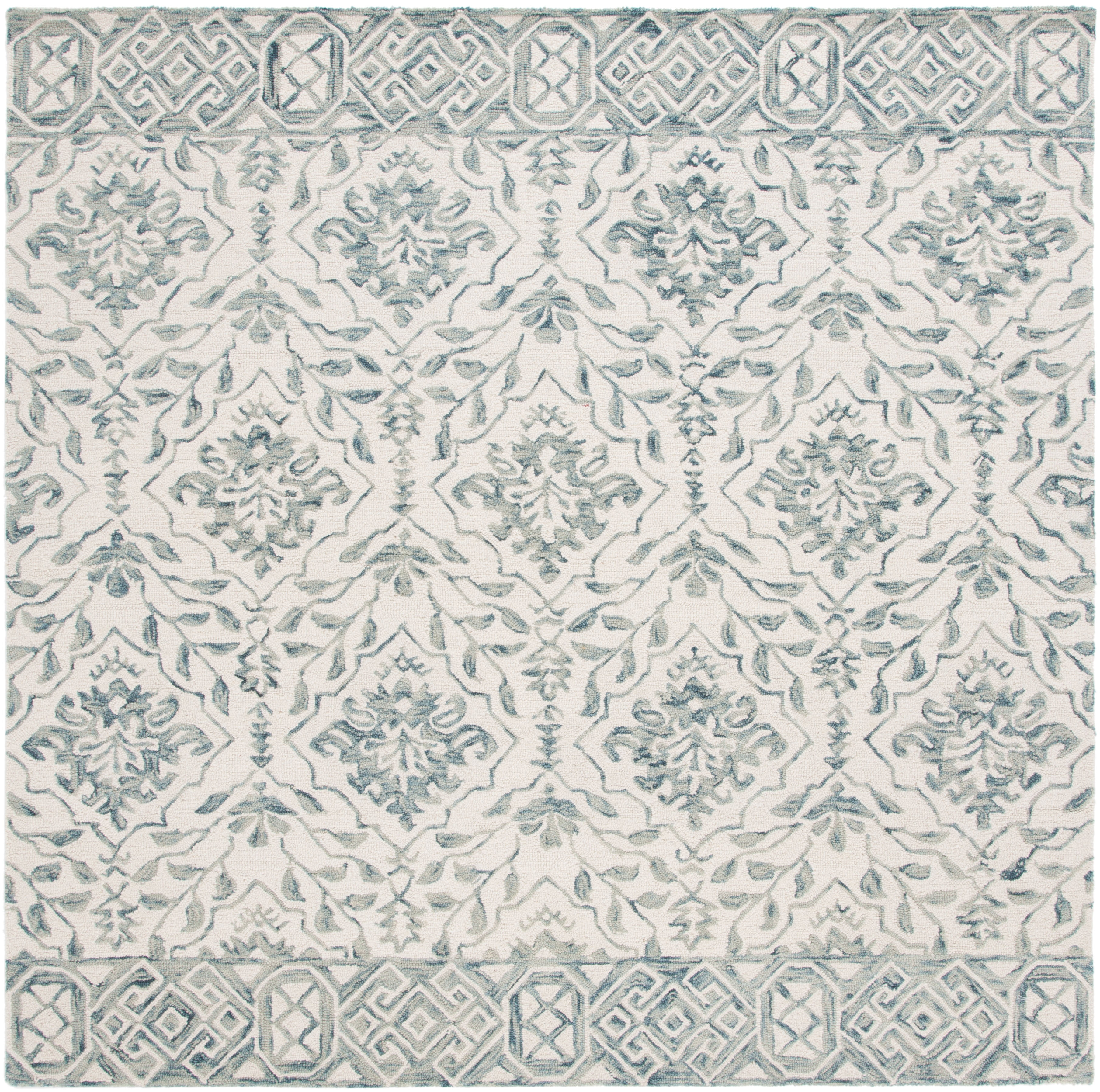 Dip Dye DDY901 Hand Tufted Area Rug - Blue/Ivory - 3'x3' - Safavieh.