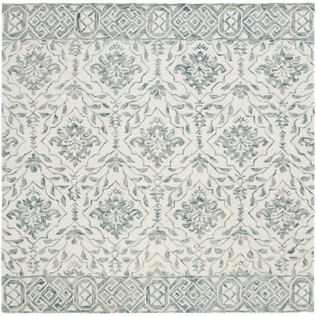 Dip Dye DDY901 Hand Tufted Indoor Accent Rug - Blue/Ivory - 3'x3' - Safavieh