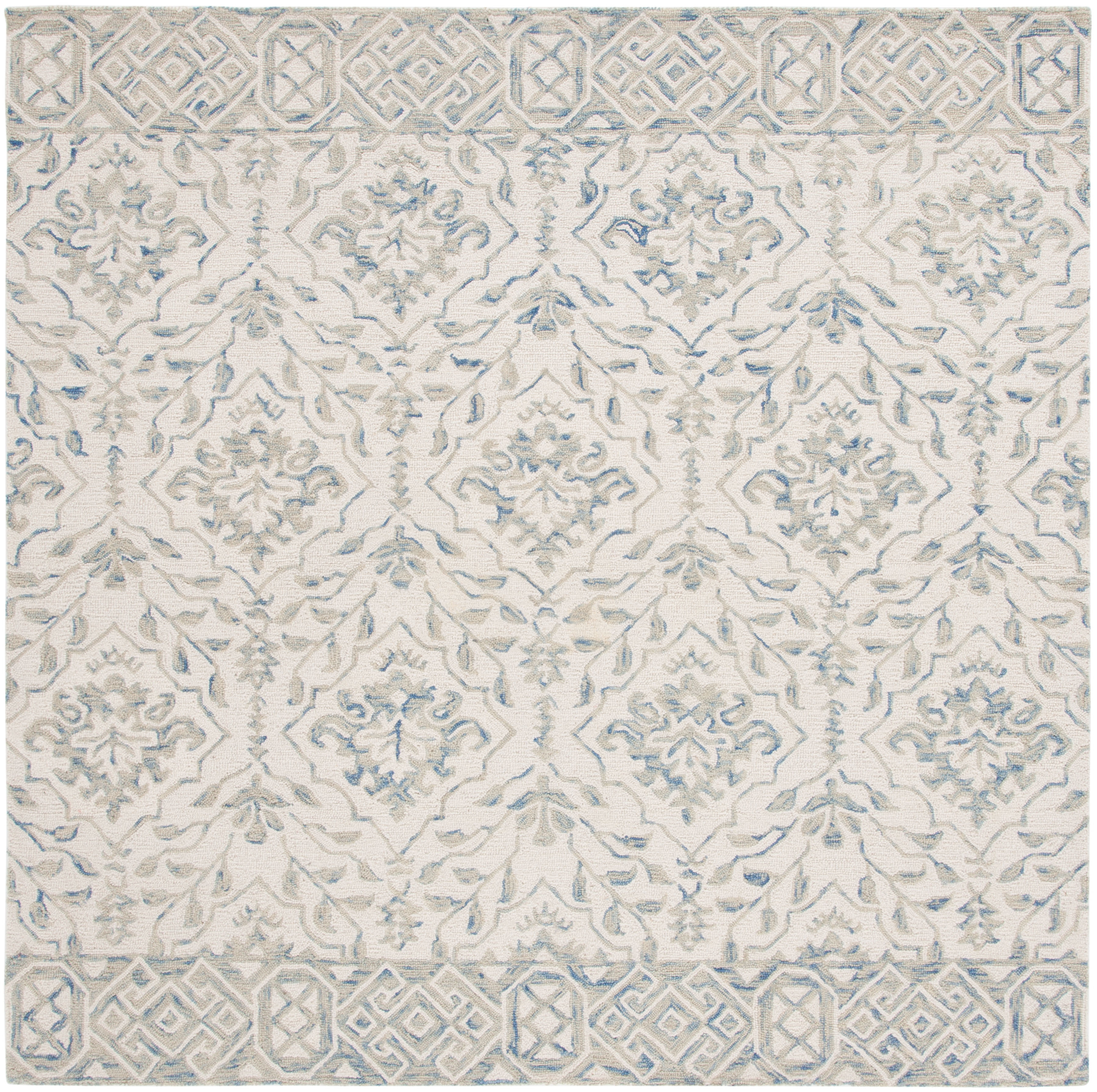 Dip Dye DDY901 Hand Tufted Area Rug - Light Blue/Ivory - 5'x5' - Safavieh.