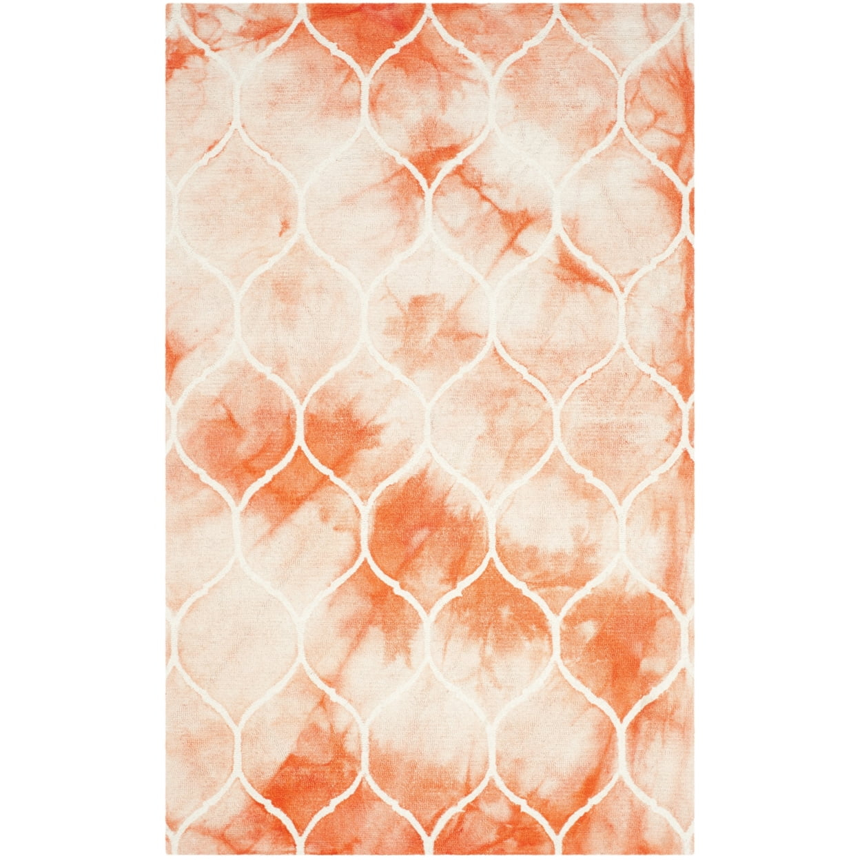 Dip Dye DDY685 Hand Tufted Indoor Area Rug - Orange/Ivory - 5'x8' - Safavieh