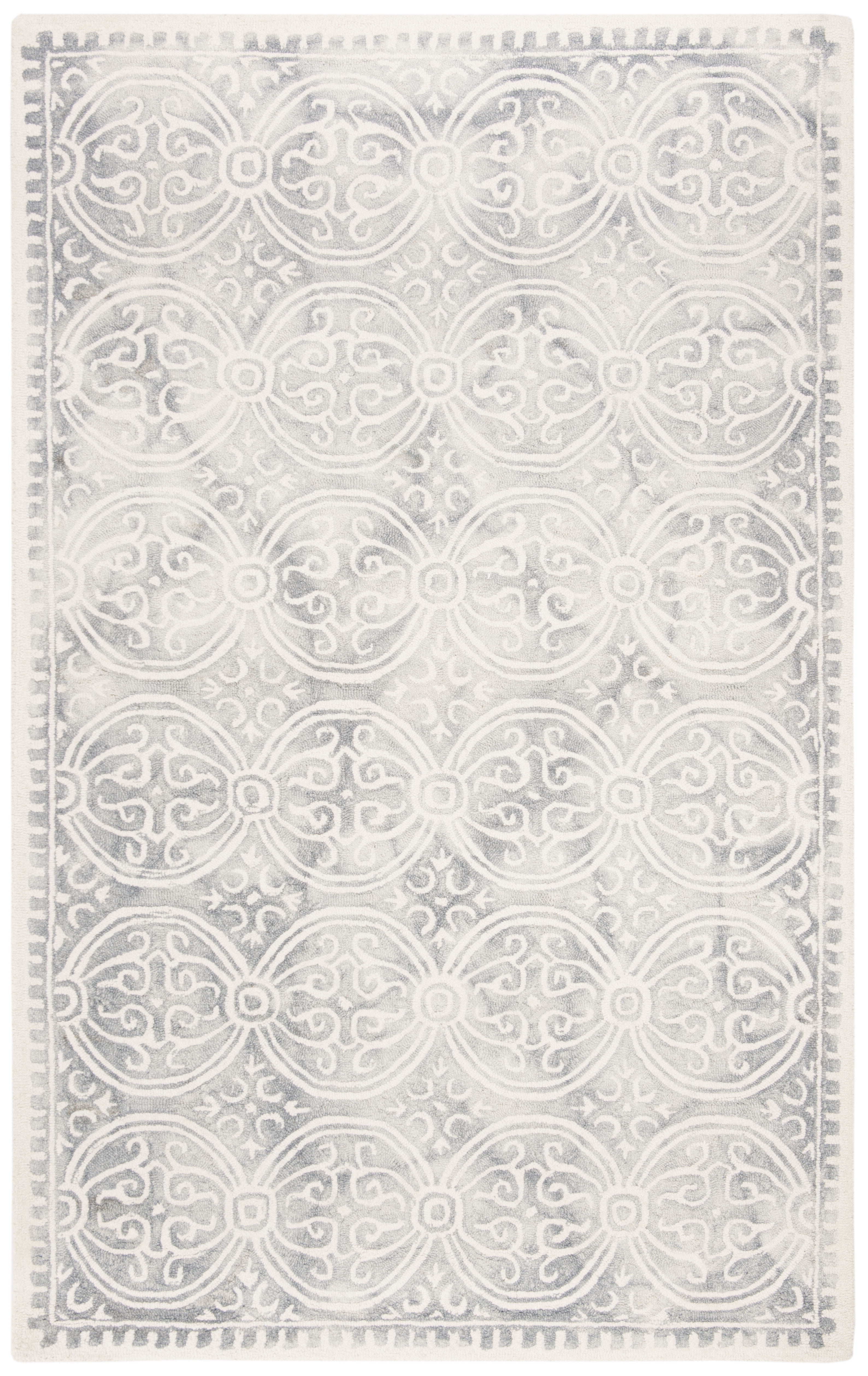 Dip Dye DDY211 Hand Tufted Area Rug - Silver/Ivory - 7'x7' - Safavieh.